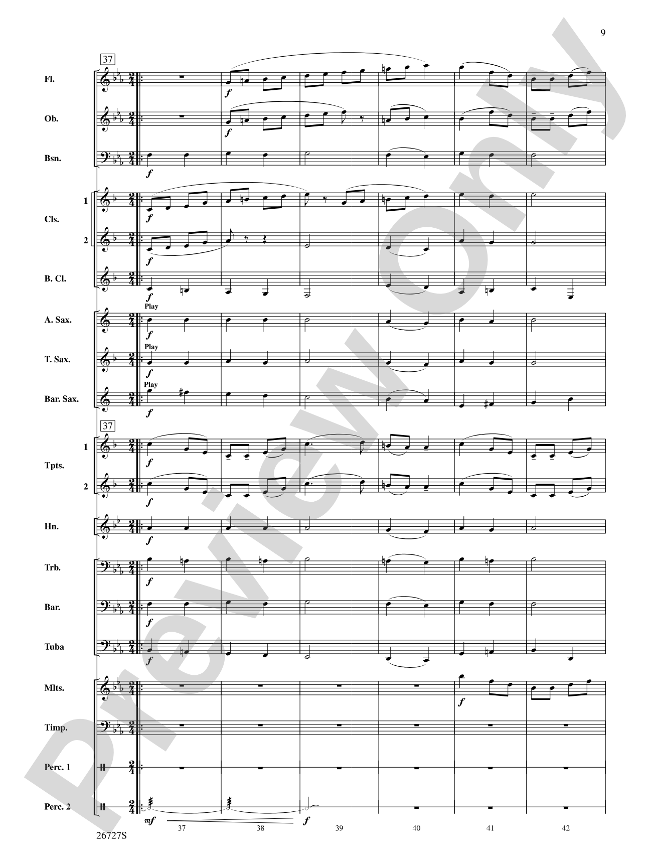 Evangeline: Two Cajun Songs: Concert Band Conductor Score & Parts