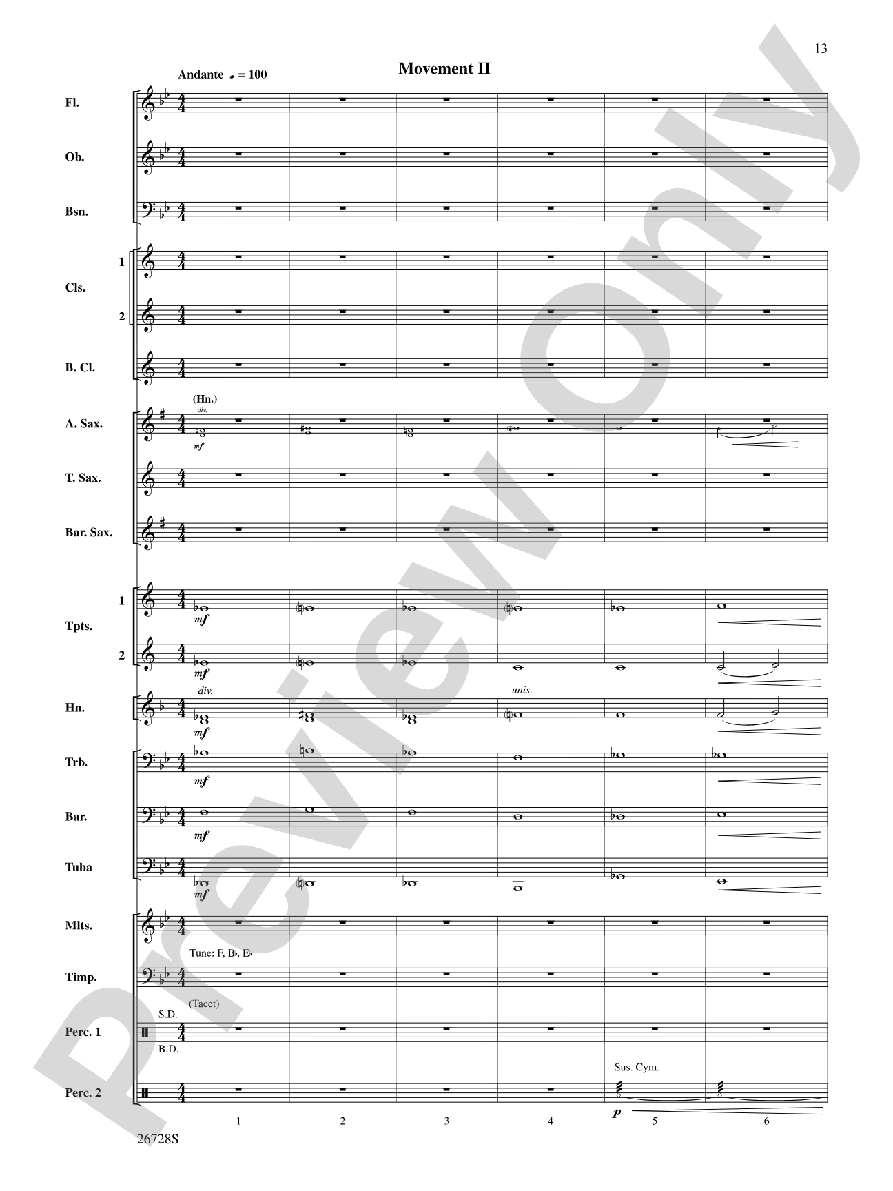 Suite from The New World: Concert Band Conductor Score & Parts