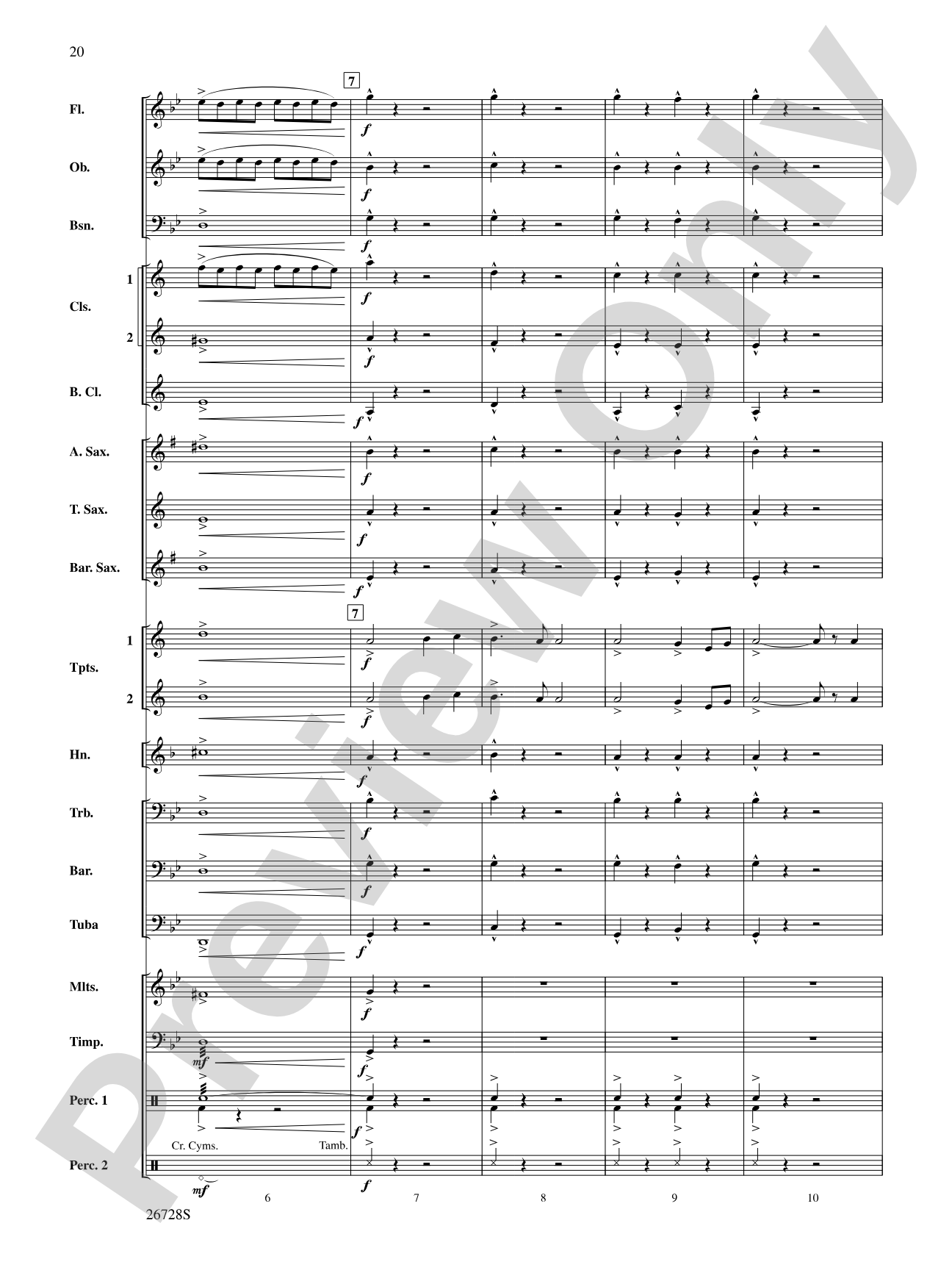 Suite from The New World: Concert Band Conductor Score & Parts