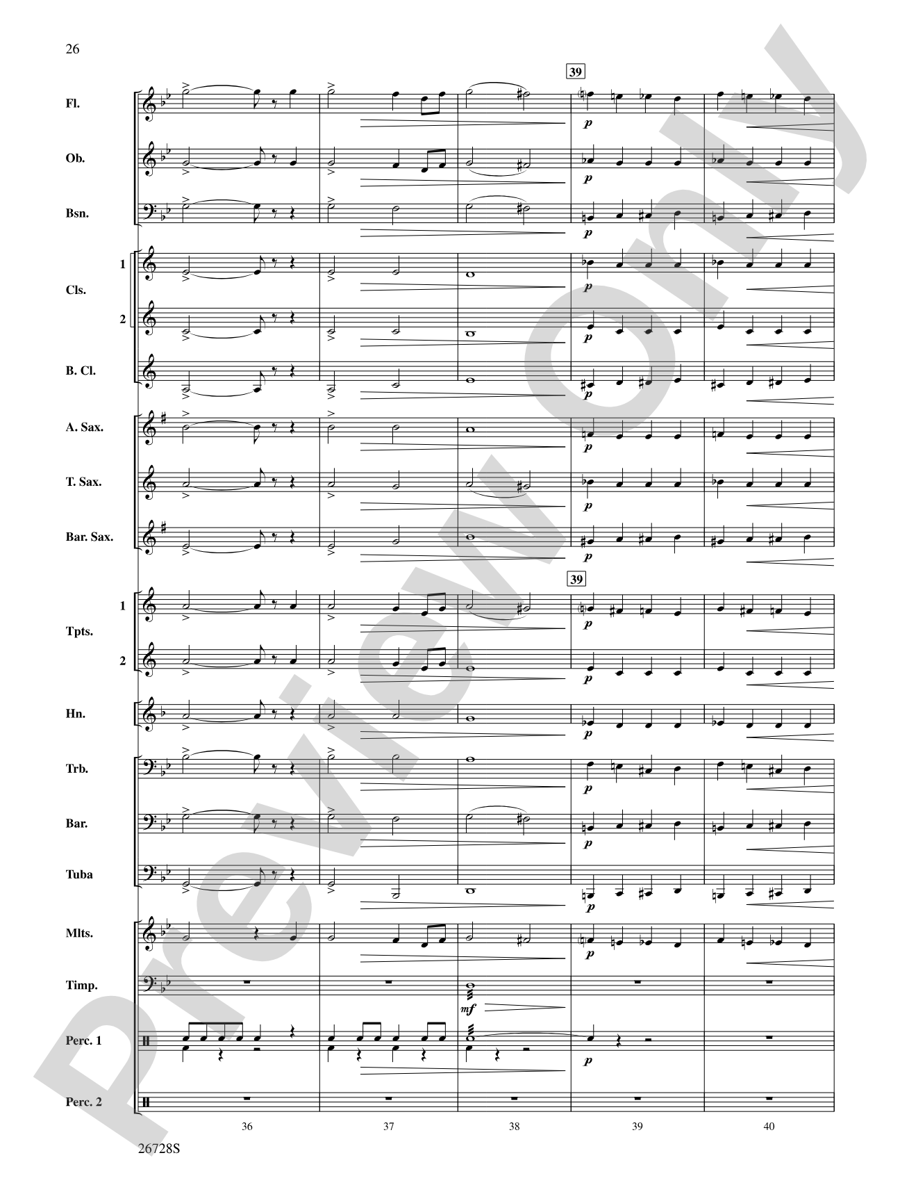 Suite from The New World: Concert Band Conductor Score & Parts