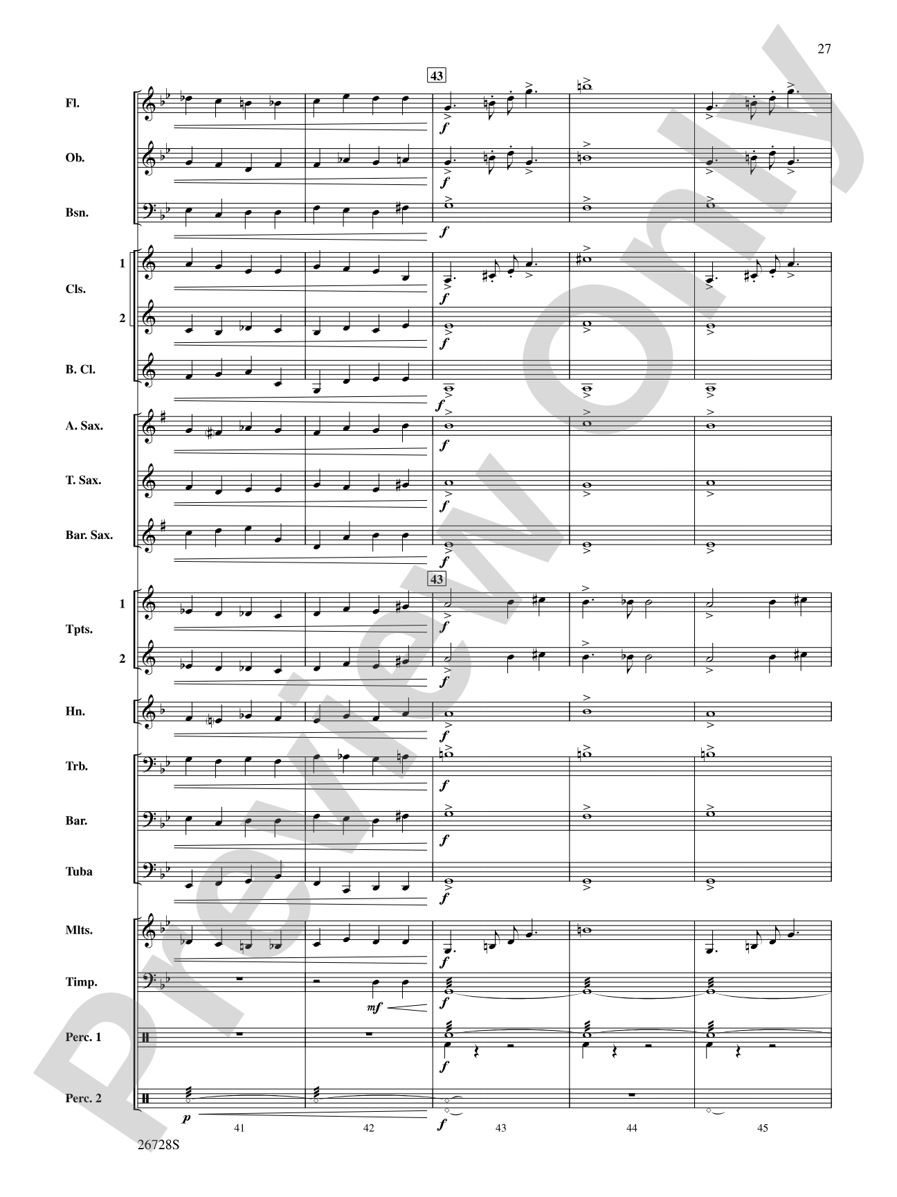 Suite from The New World: Concert Band Conductor Score & Parts