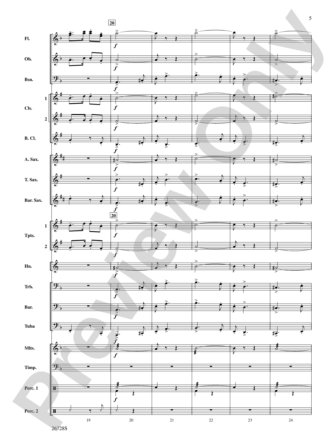 Suite from The New World: Concert Band Conductor Score & Parts