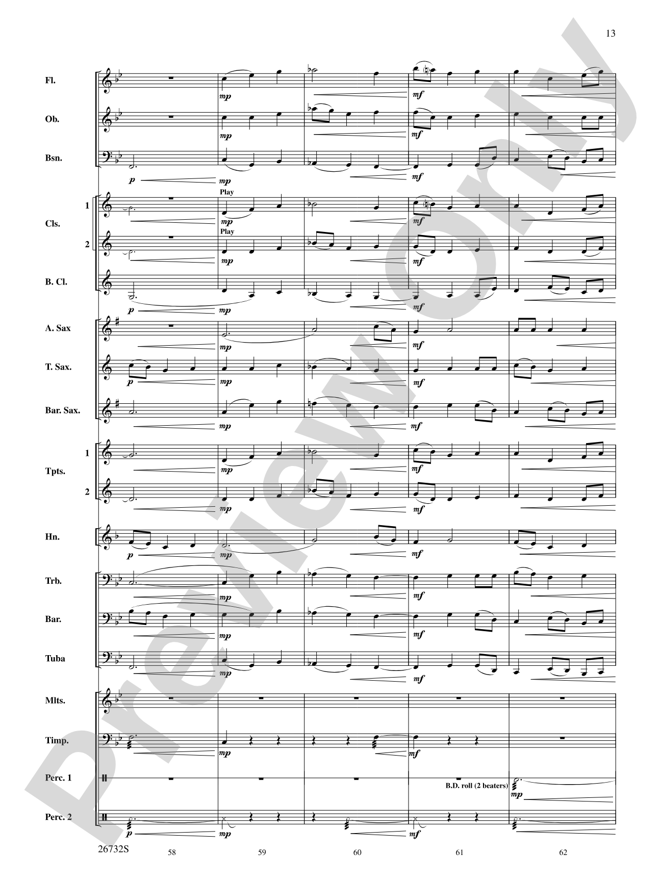 Four Waves: Concert Band Conductor Score & Parts