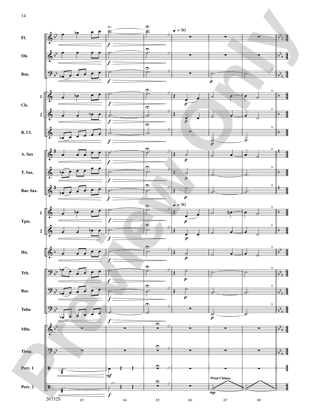 Four Waves: Concert Band Conductor Score & Parts