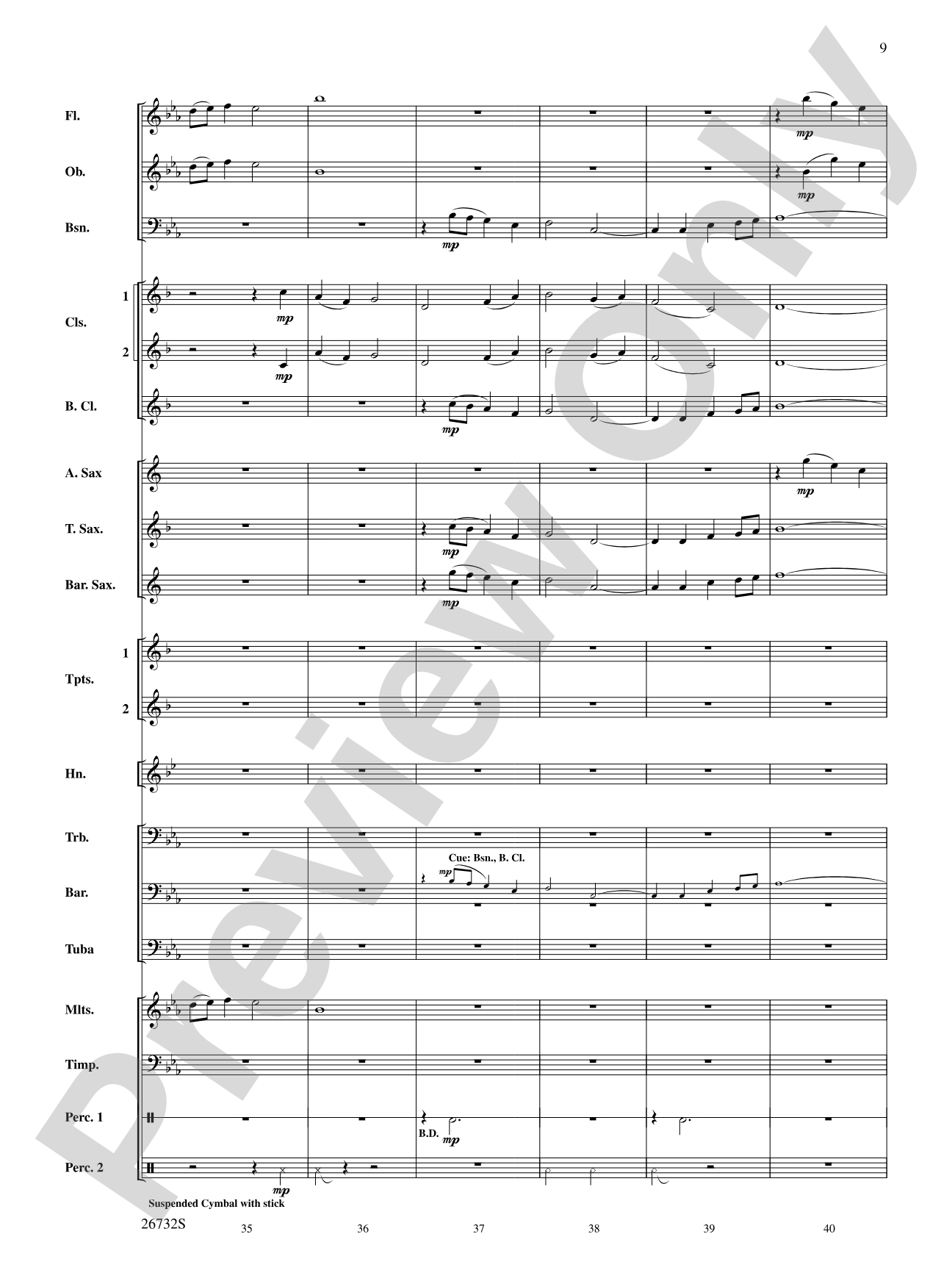 Four Waves: Concert Band Conductor Score & Parts