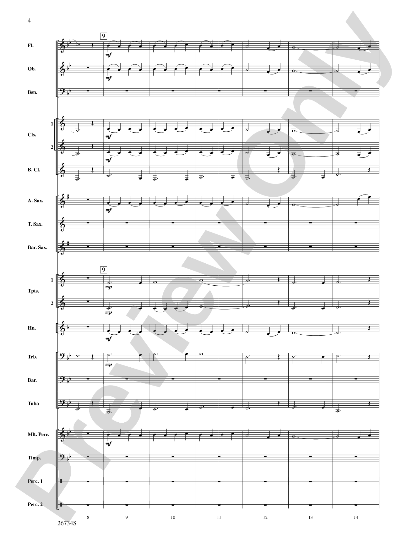 Lady in the Water: Concert Band Conductor Score & Parts