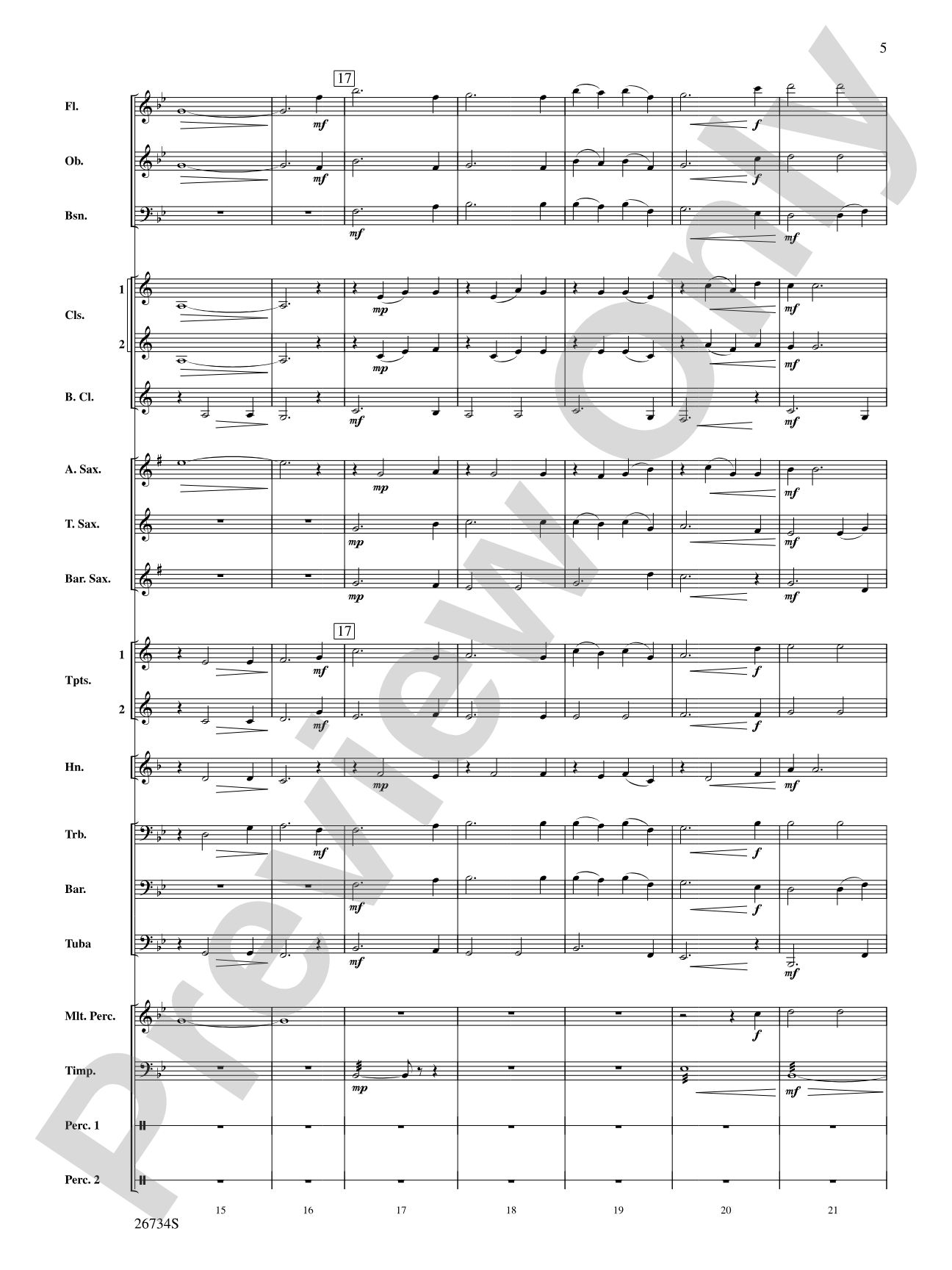 Lady in the Water: Concert Band Conductor Score & Parts
