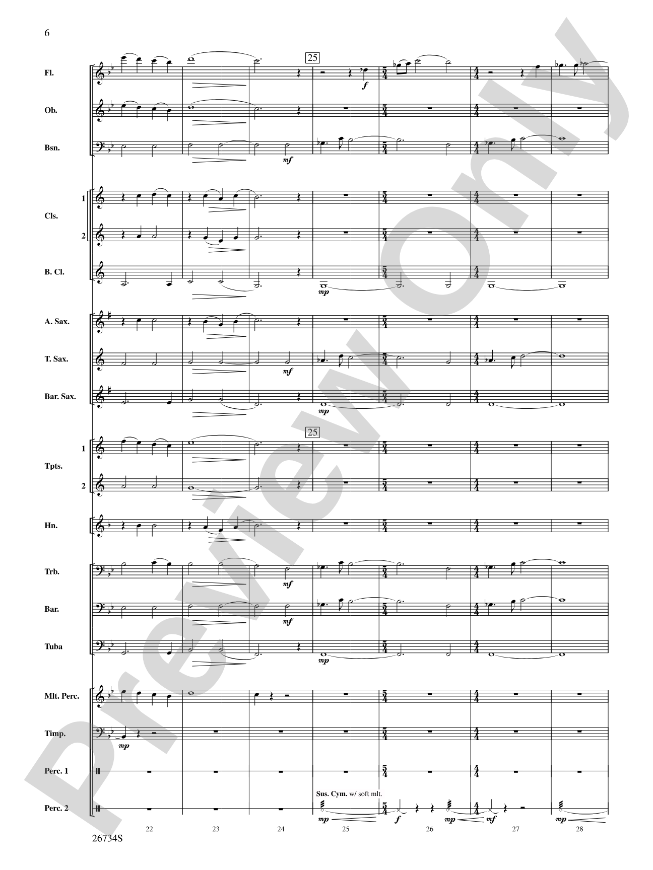 Lady in the Water: Concert Band Conductor Score & Parts