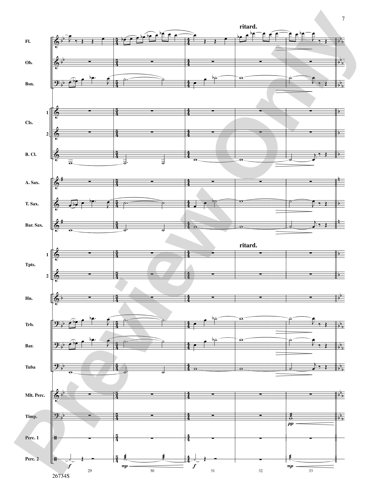 Lady in the Water: Concert Band Conductor Score & Parts