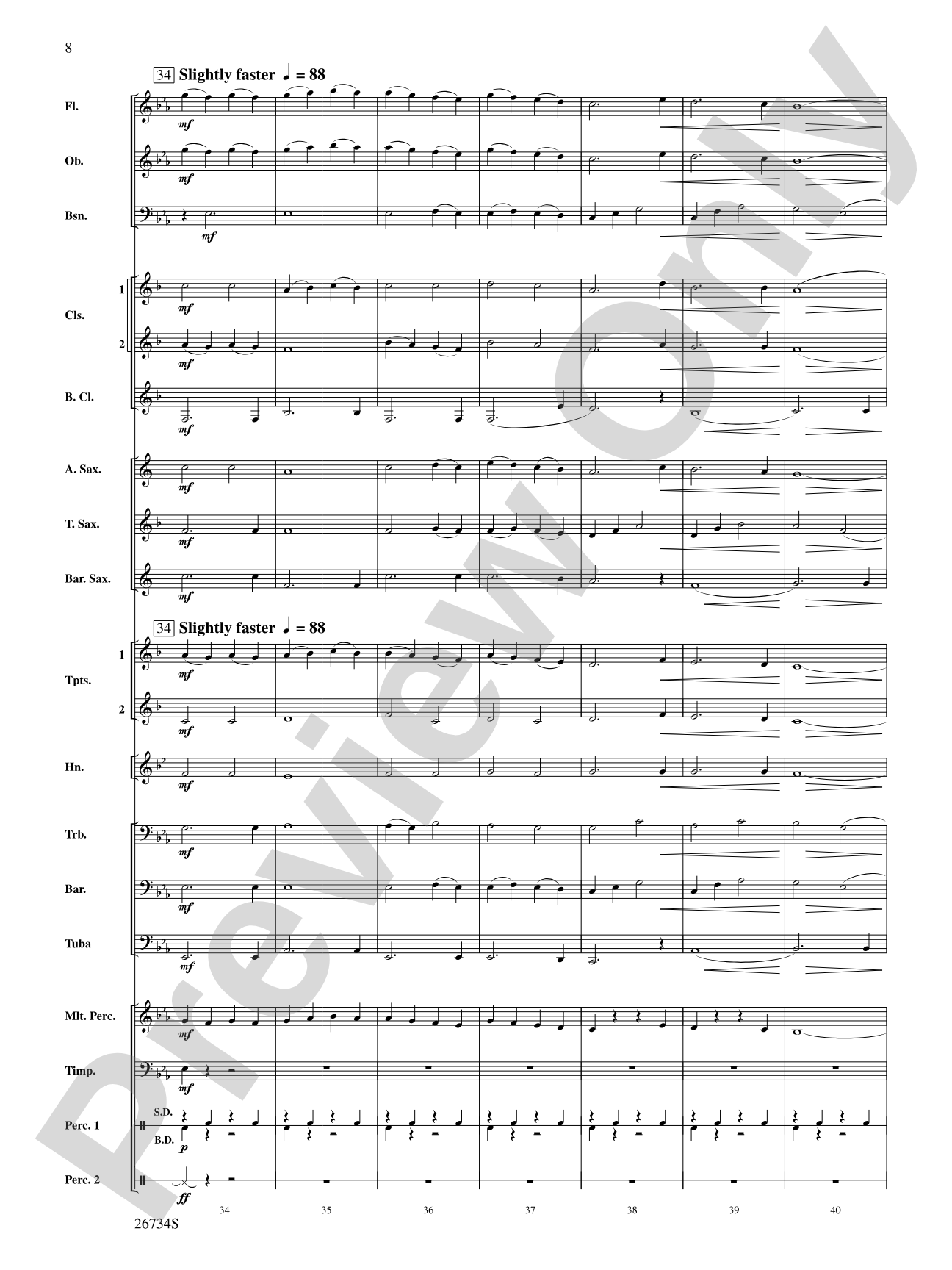 Lady in the Water: Concert Band Conductor Score & Parts