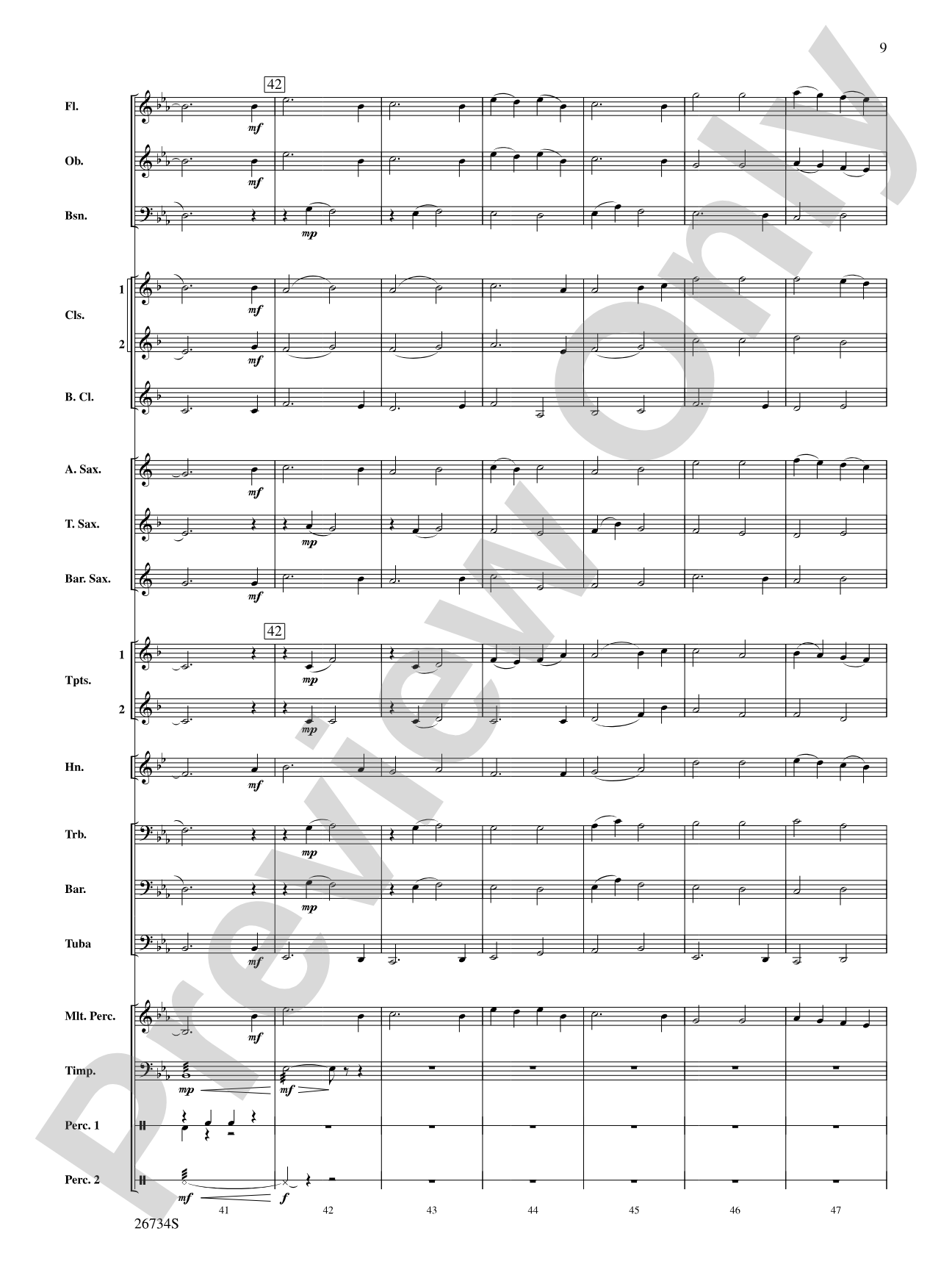 Lady in the Water: Concert Band Conductor Score & Parts