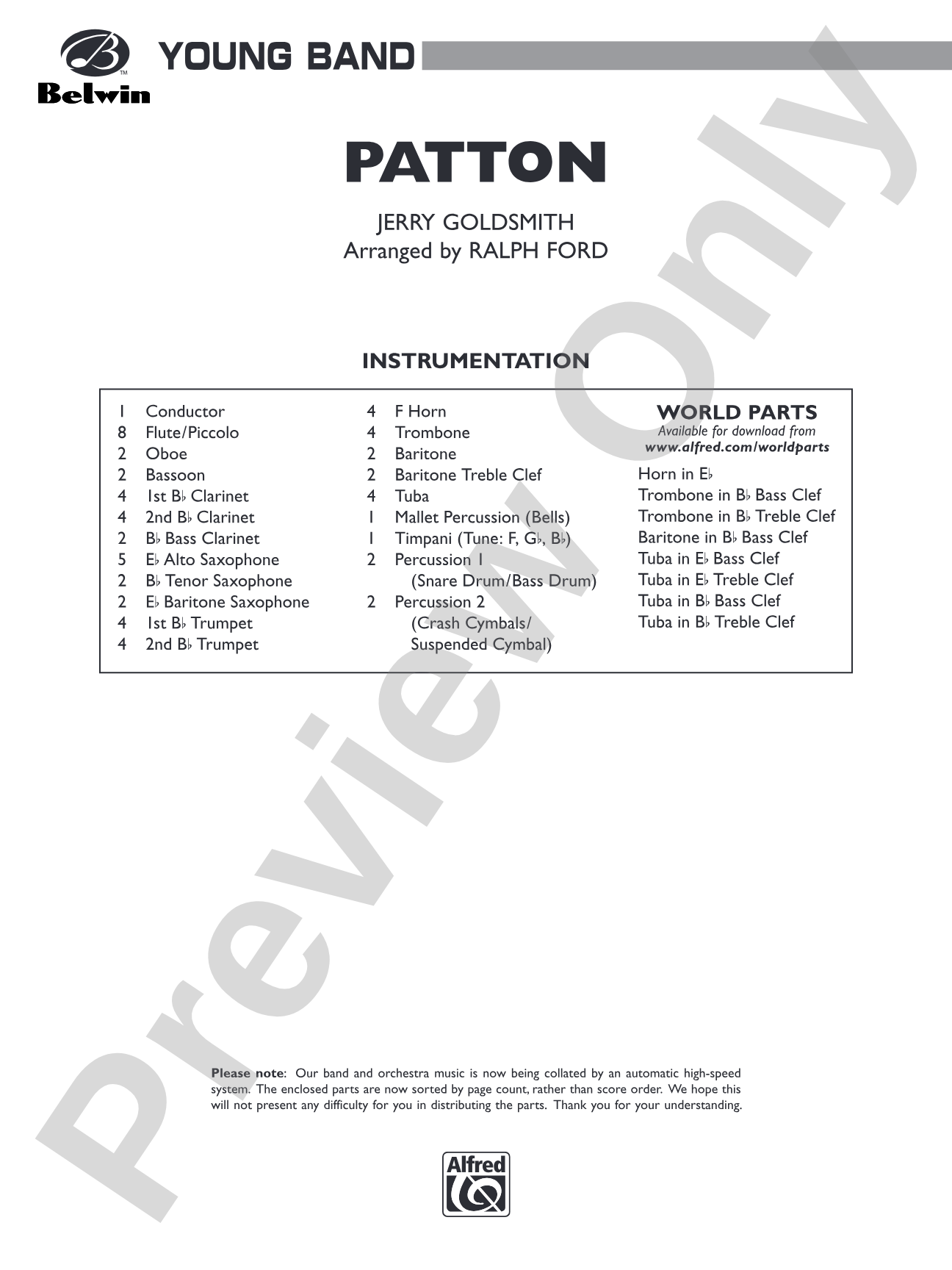 Patton: Concert Band Conductor Score & Parts