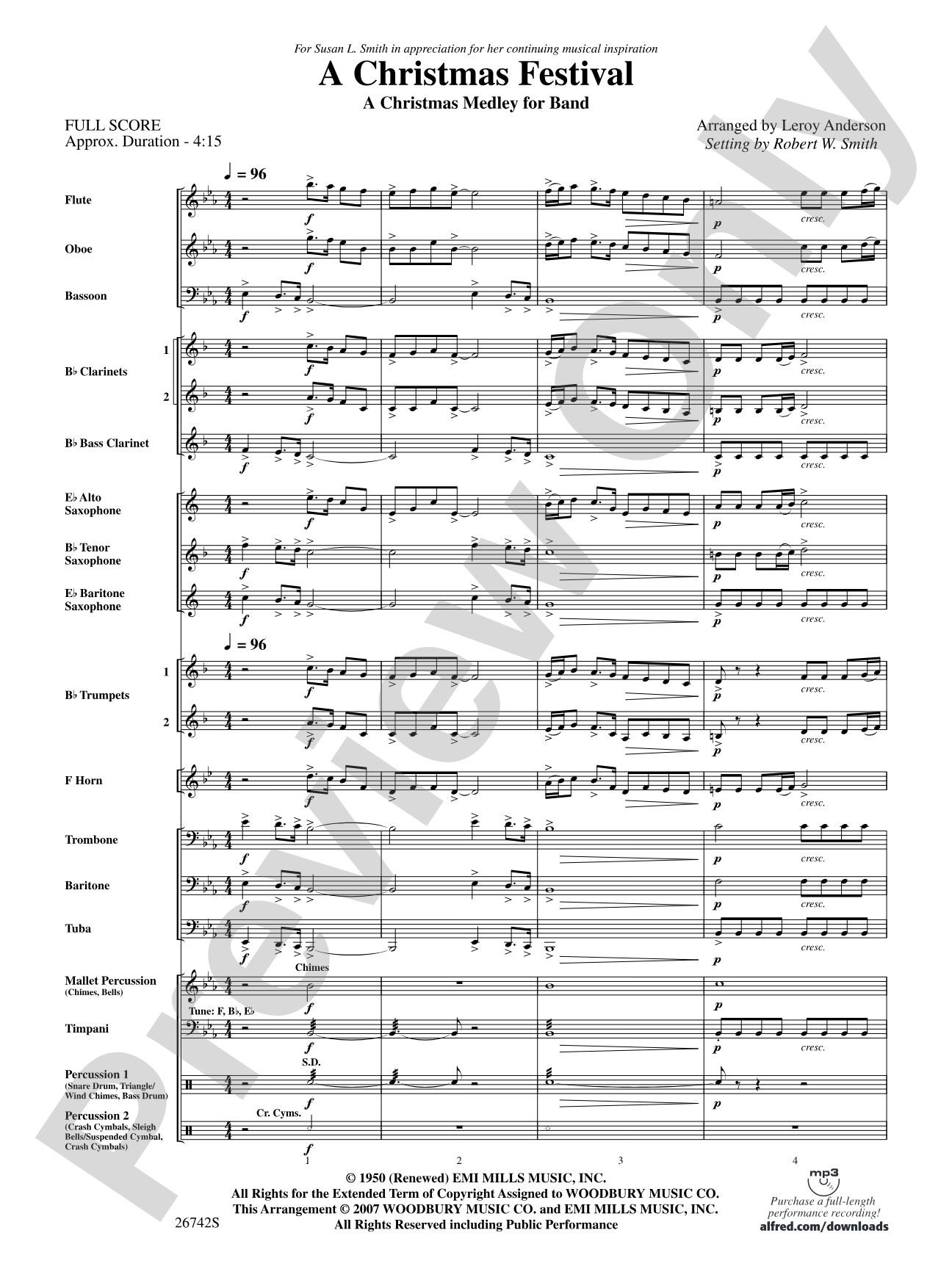 A Christmas Festival: Concert Band Conductor Score & Parts