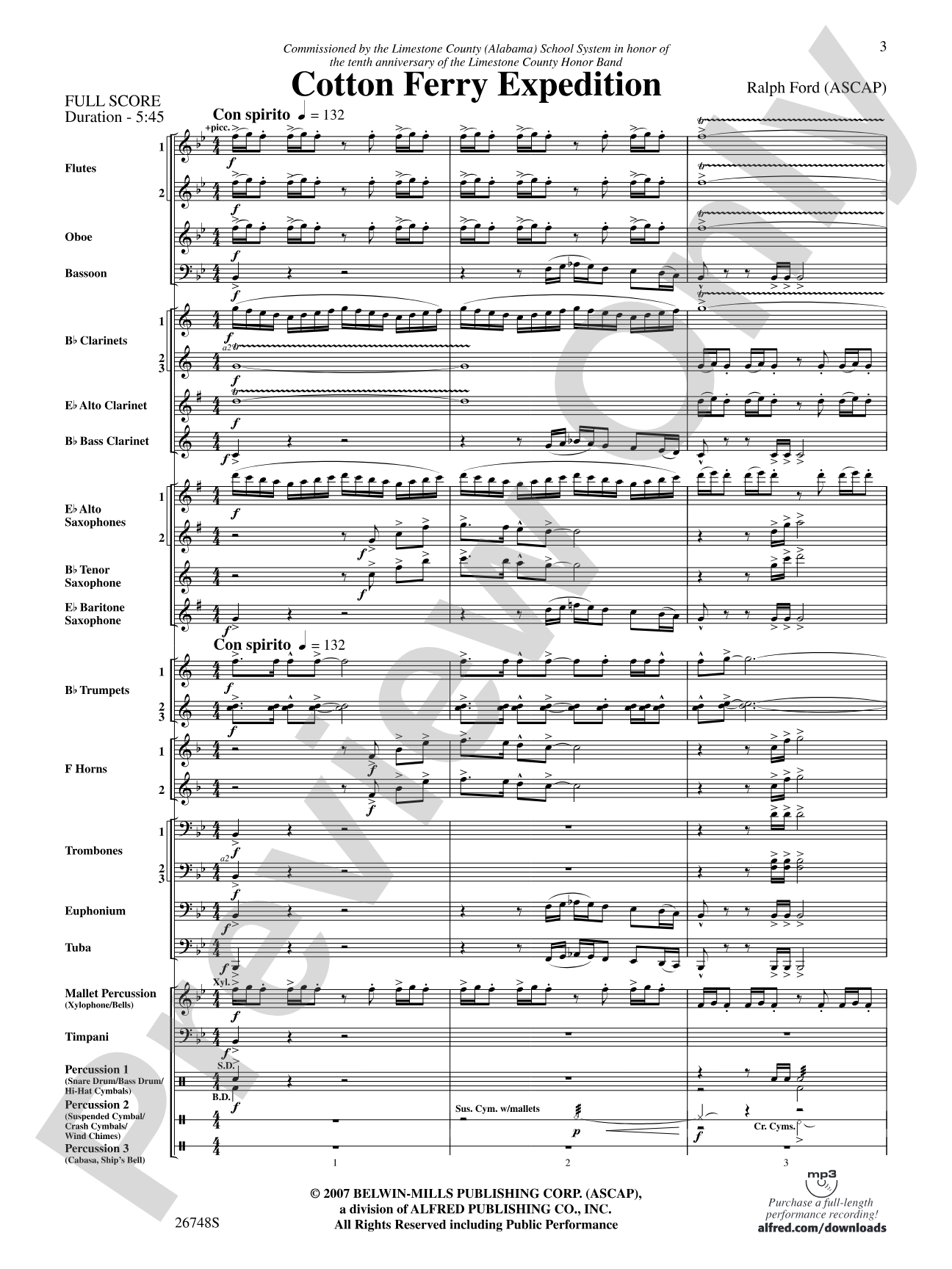 Cotton Ferry Expedition: Concert Band Conductor Score & Parts