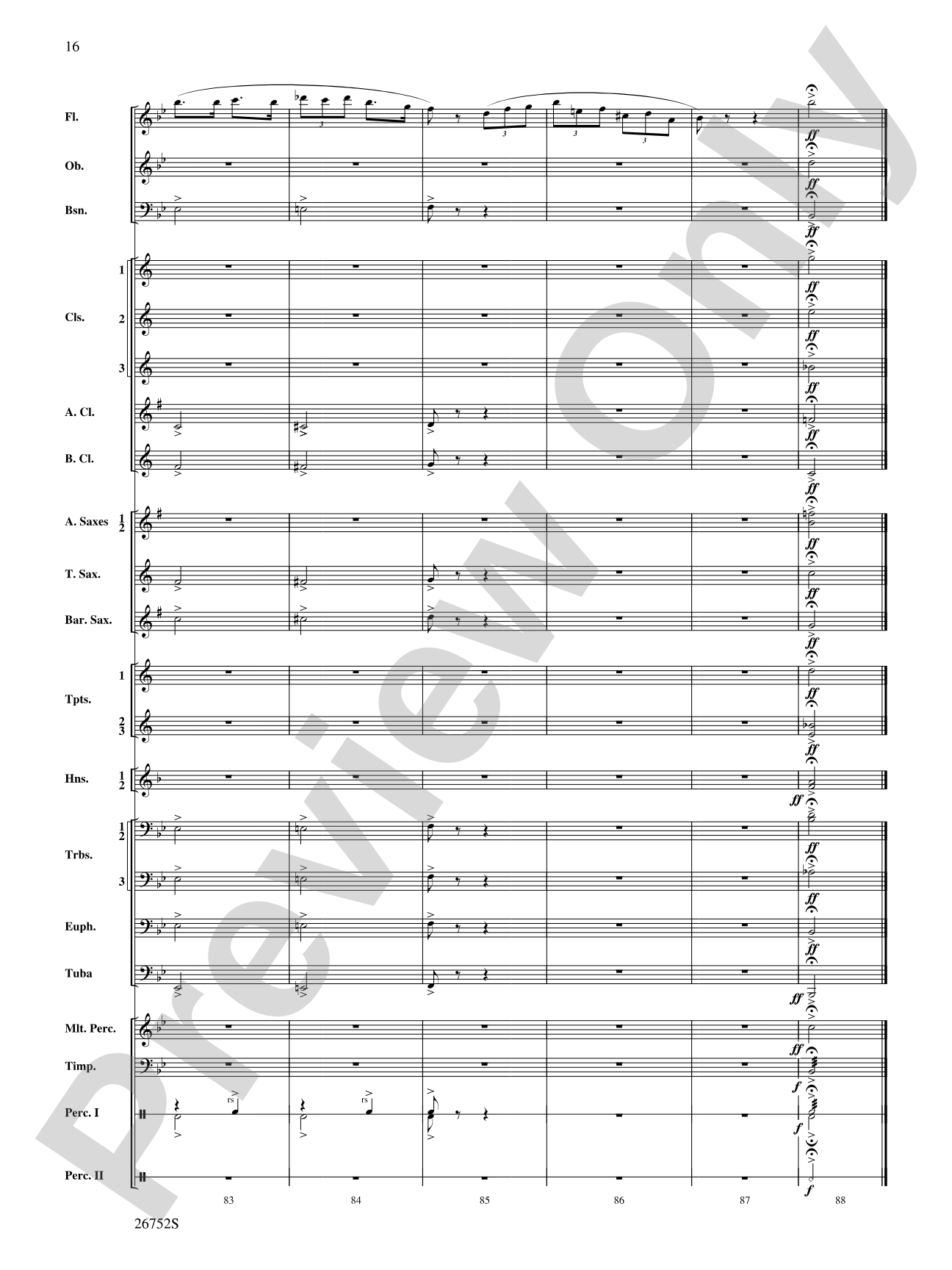 Flight of the Flutes (Showcasing the Flute Section): Concert Band Conductor Score & Parts