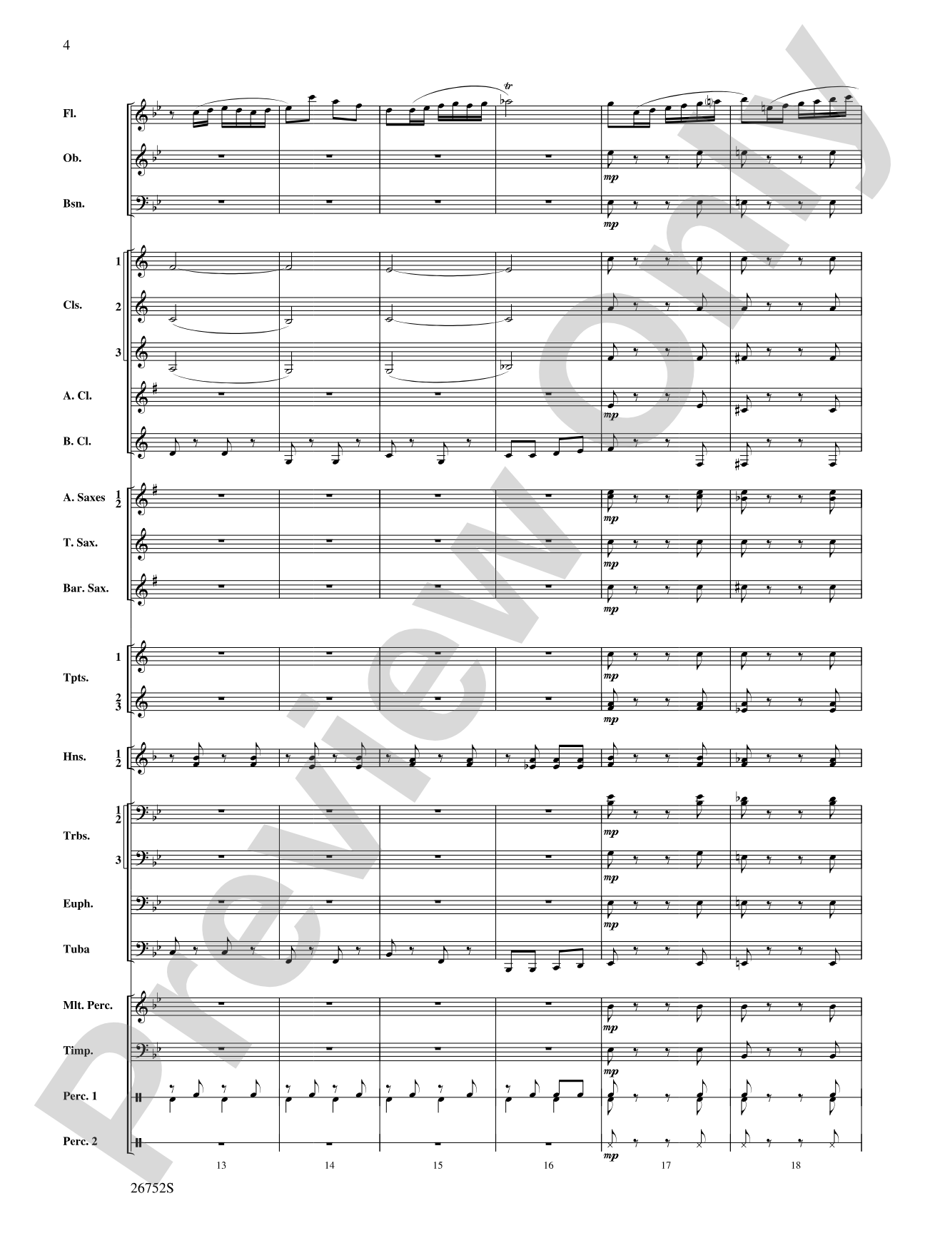 Flight of the Flutes (Showcasing the Flute Section): Concert Band Conductor Score & Parts