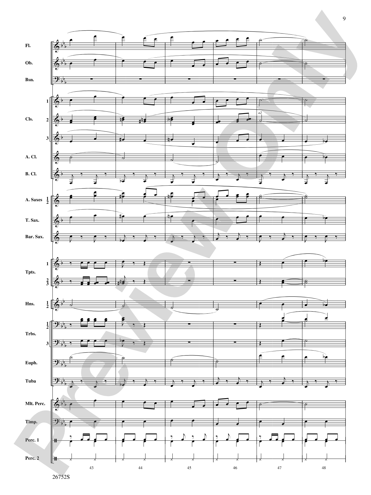 Flight of the Flutes (Showcasing the Flute Section): Concert Band Conductor Score & Parts
