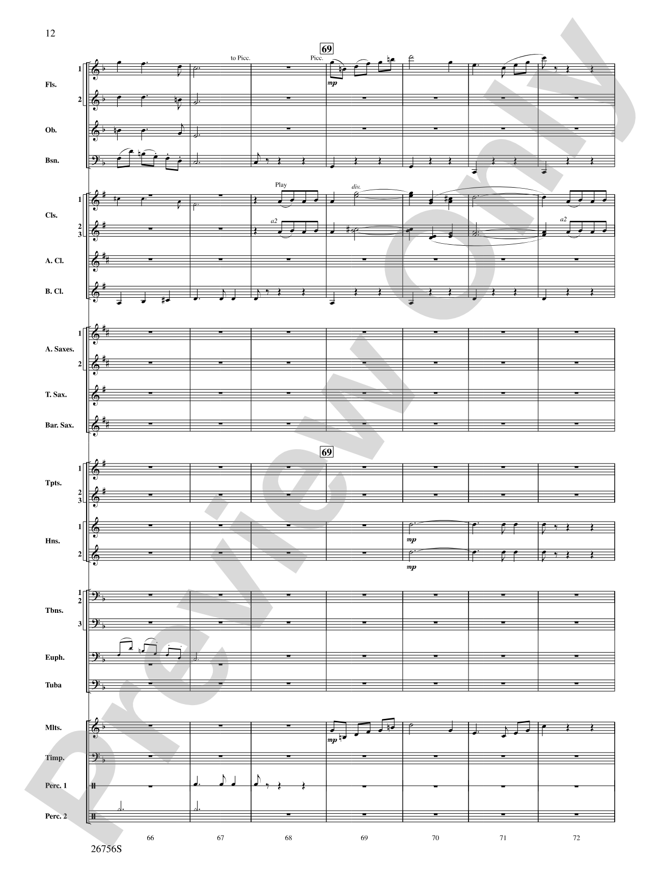 Mineola Waltz: Concert Band Conductor Score & Parts