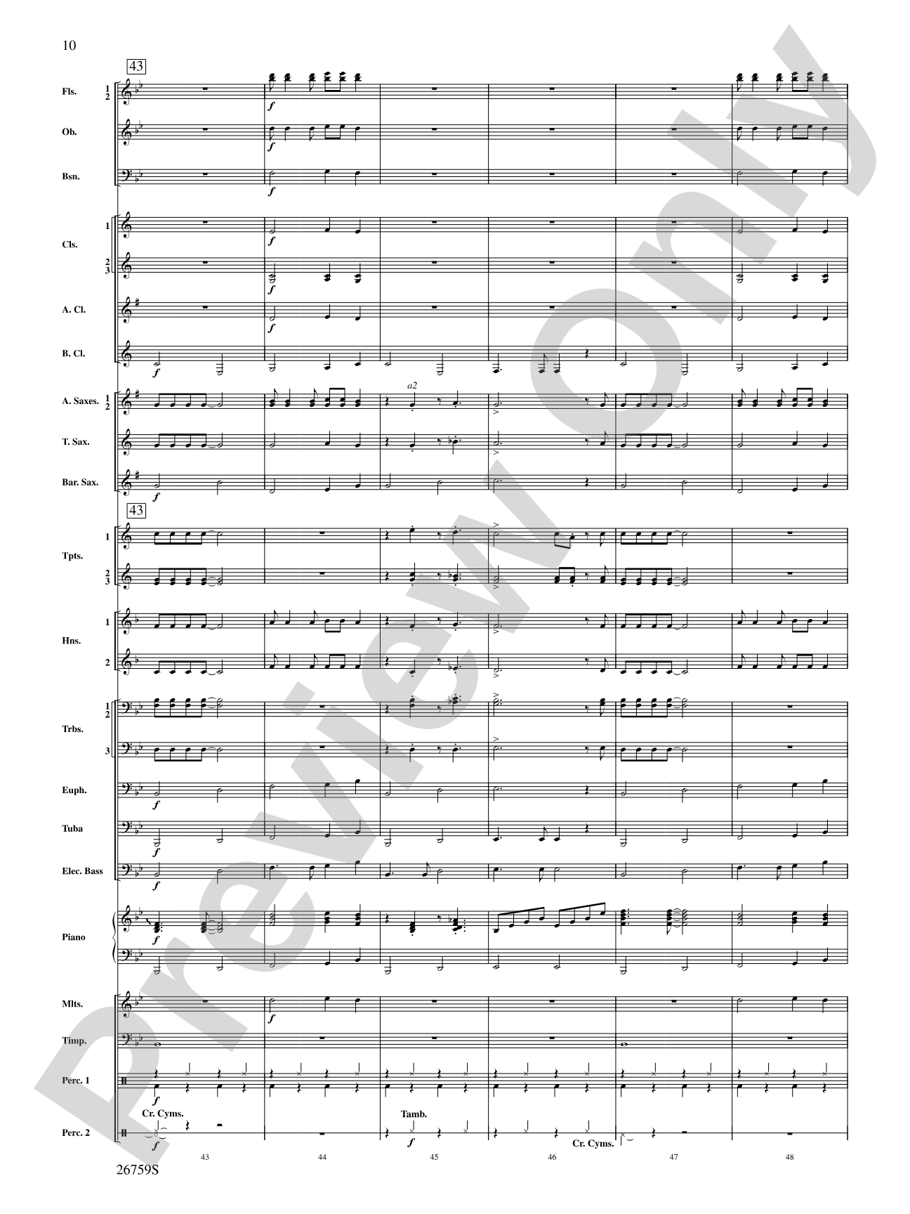 You're the One That I Want: Concert Band Conductor Score & Parts