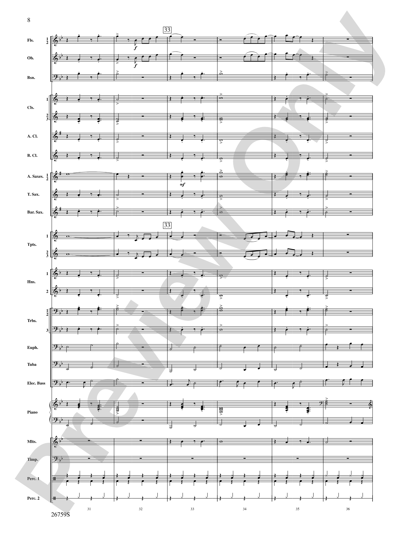 You're the One That I Want: Concert Band Conductor Score & Parts