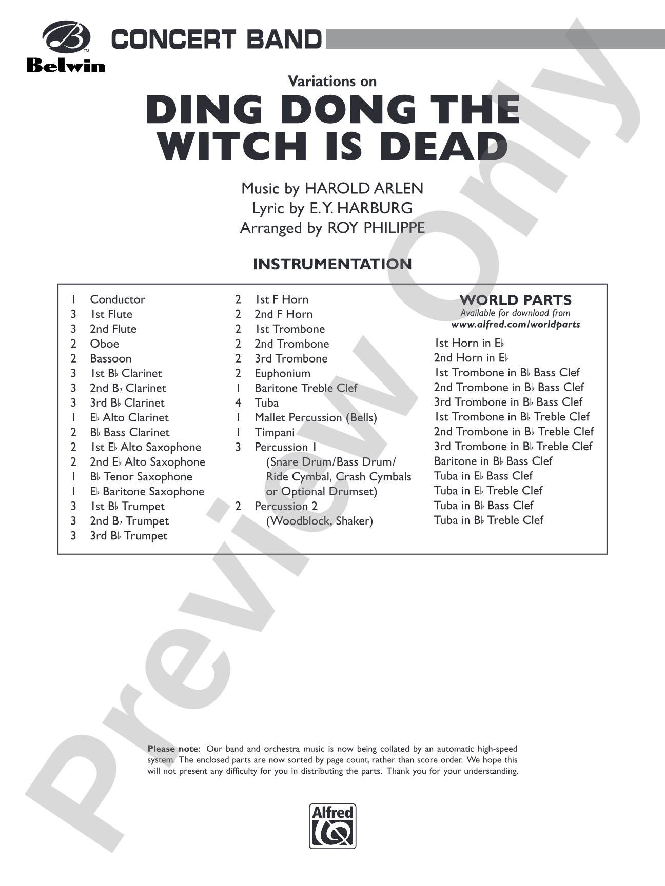 Variations on Ding Dong the Witch Is Dead (fromThe Wizard of Oz): Score