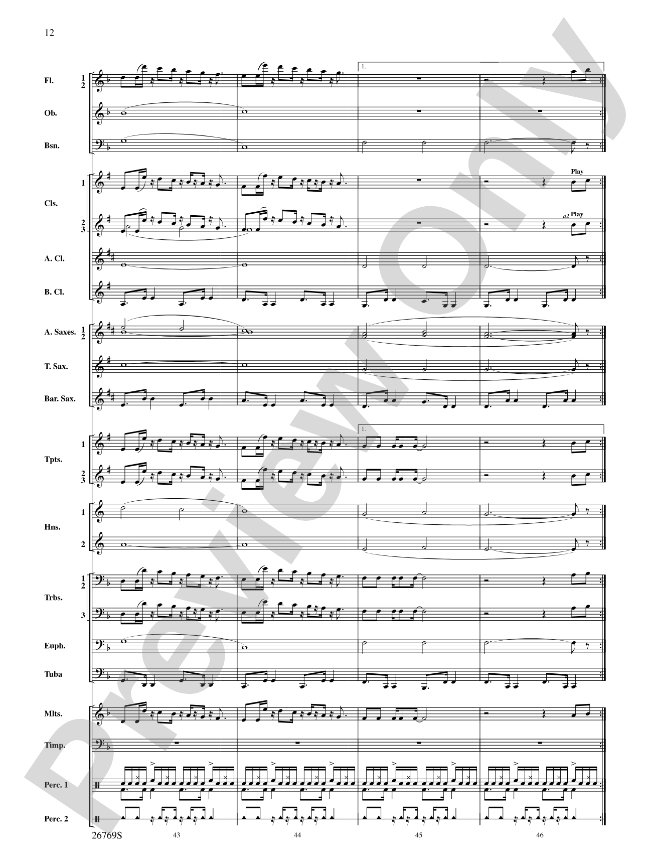 Variations on If I Only Had a Brain (from The Wizard of Oz): Score