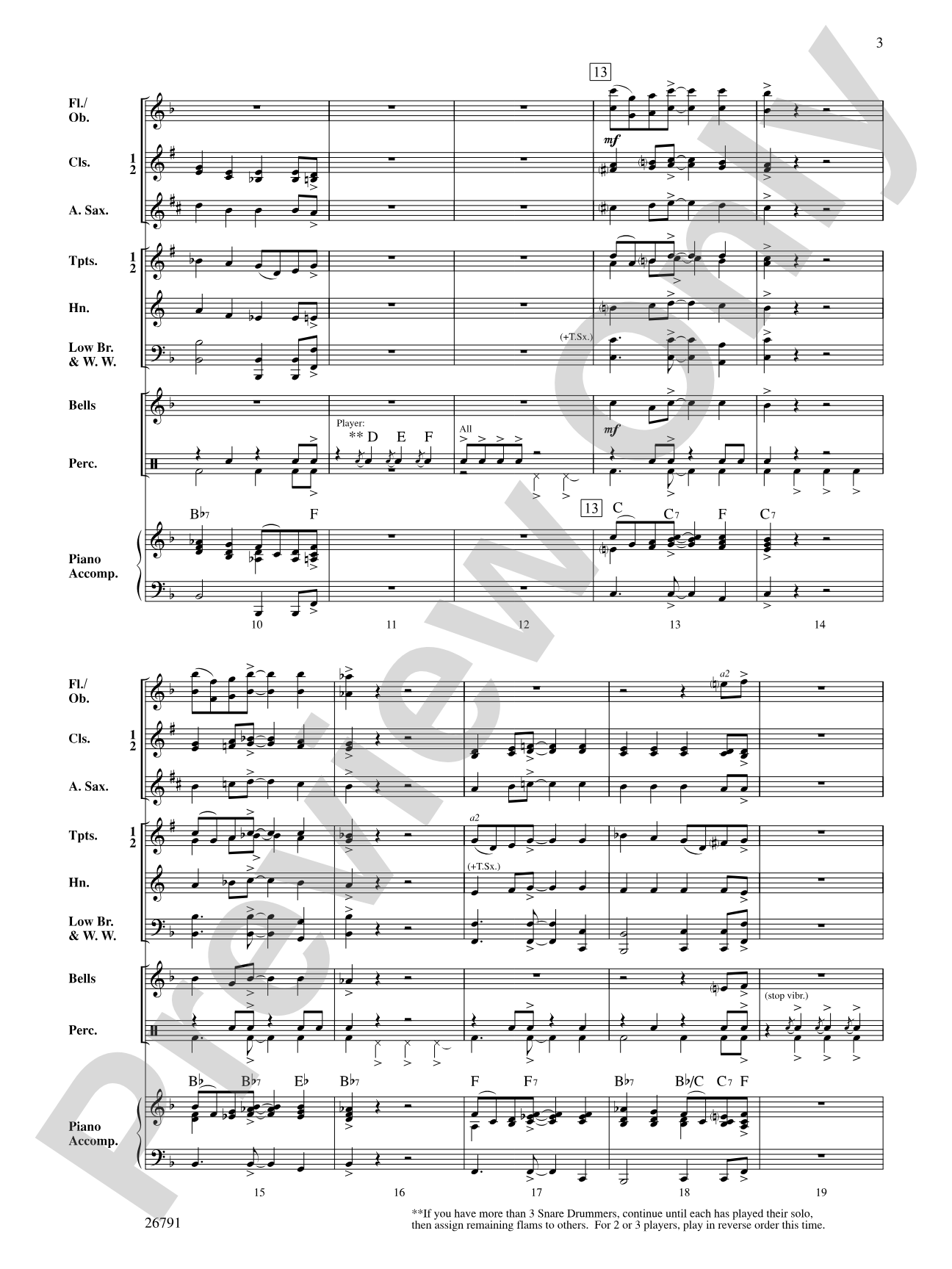 No Drummer Left Behind: Concert Band Conductor Score & Parts