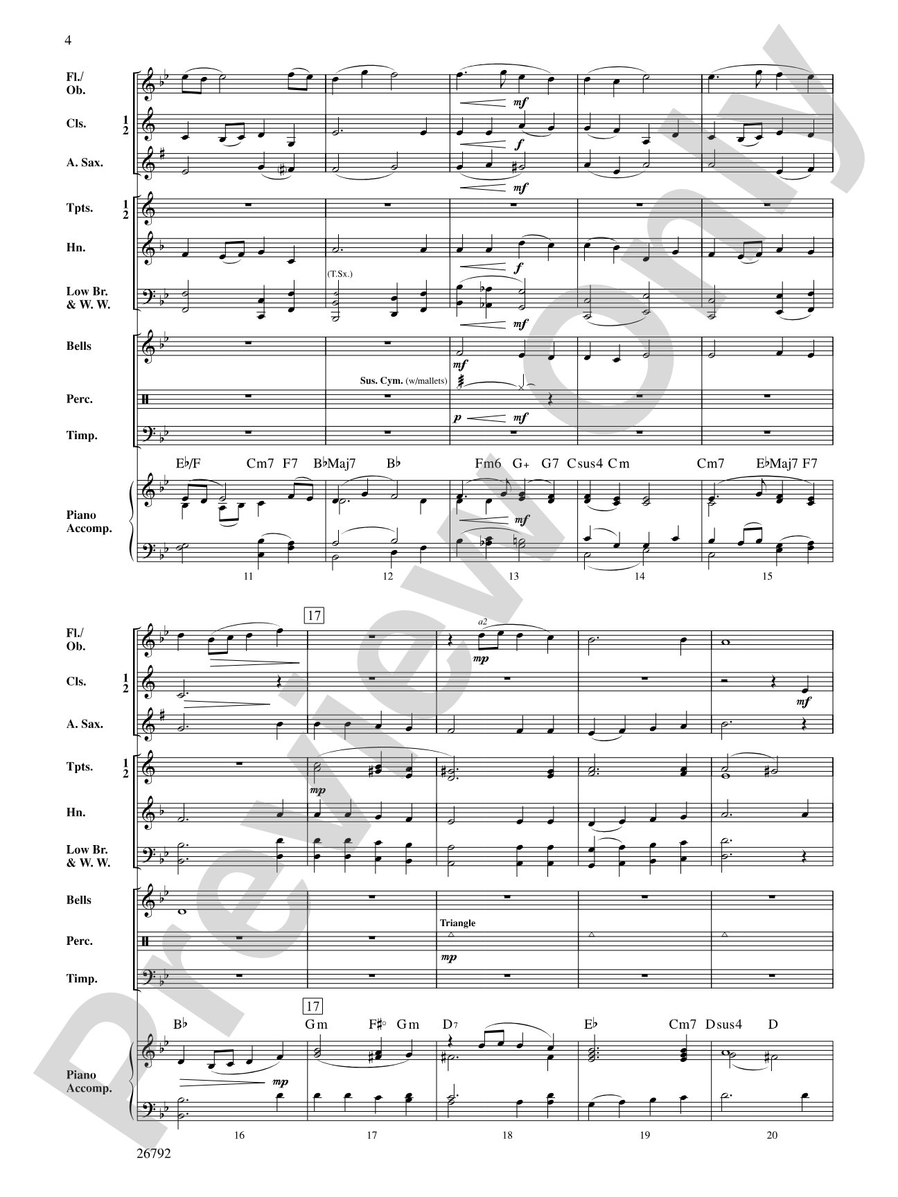 O Little Town of Bethlehem: Concert Band Conductor Score & Parts