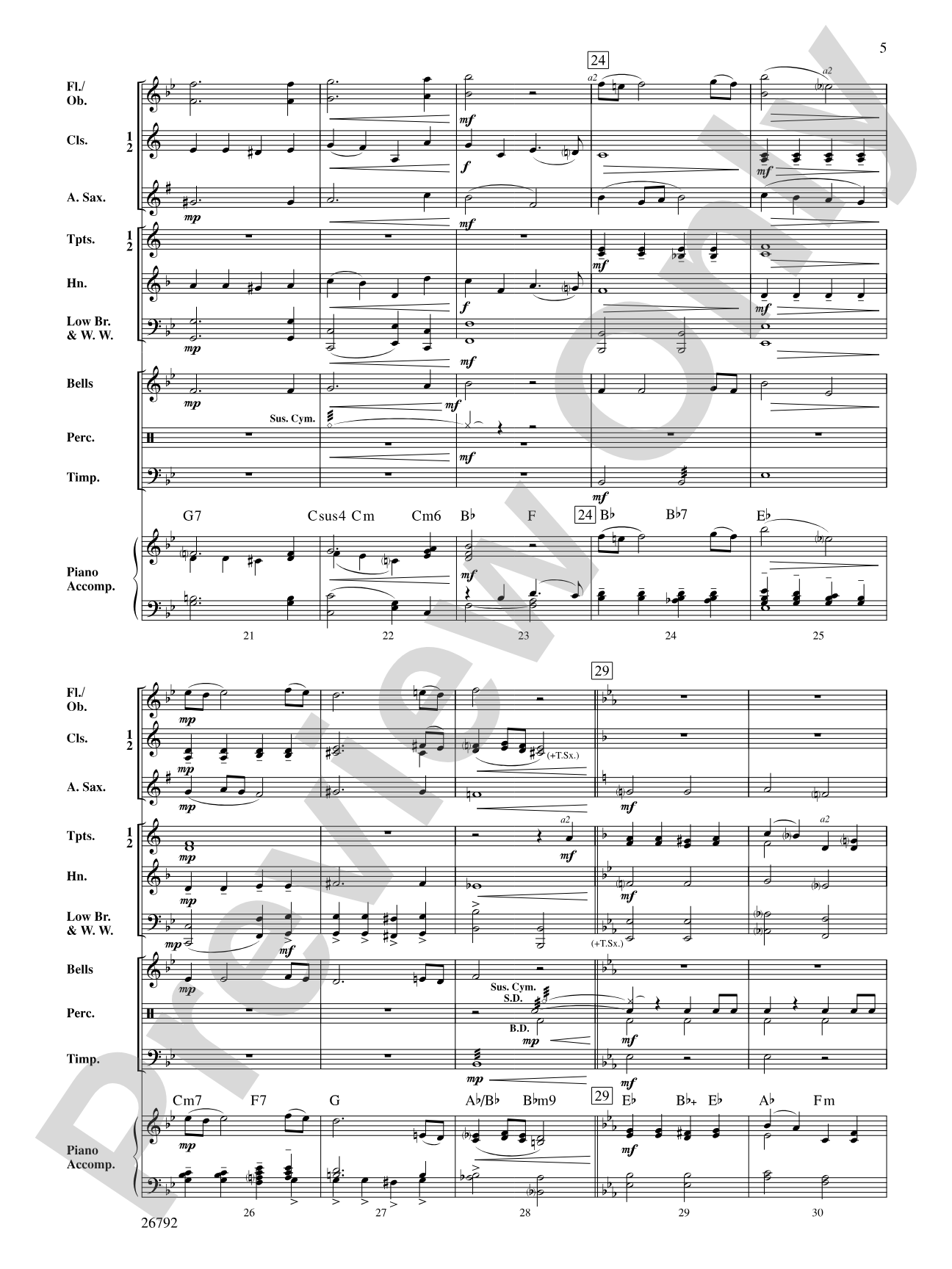 O Little Town of Bethlehem: Concert Band Conductor Score & Parts