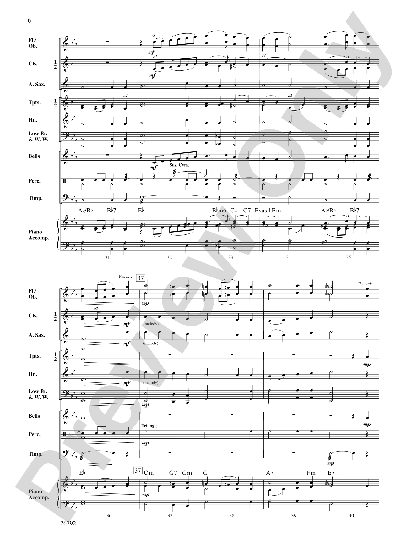 O Little Town of Bethlehem: Concert Band Conductor Score & Parts
