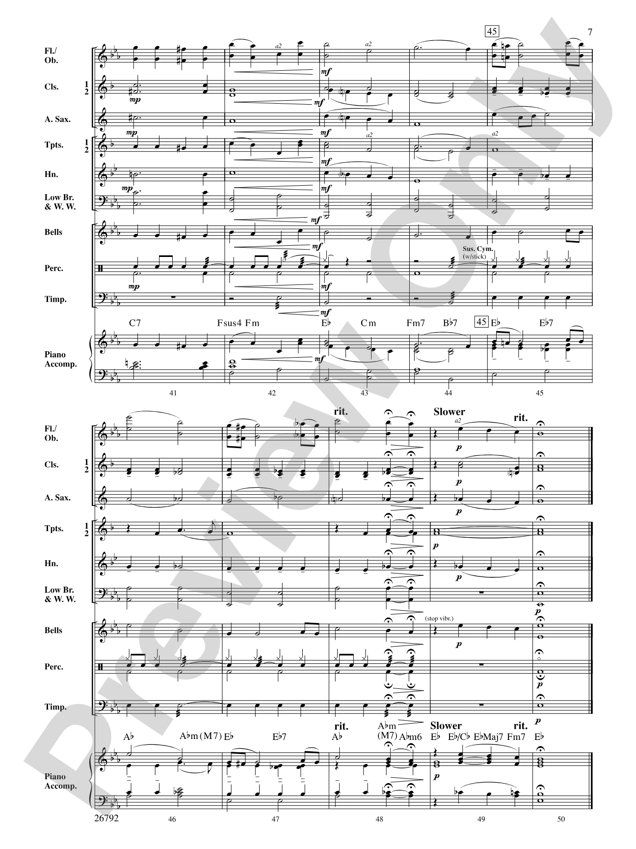 O Little Town of Bethlehem: Concert Band Conductor Score & Parts