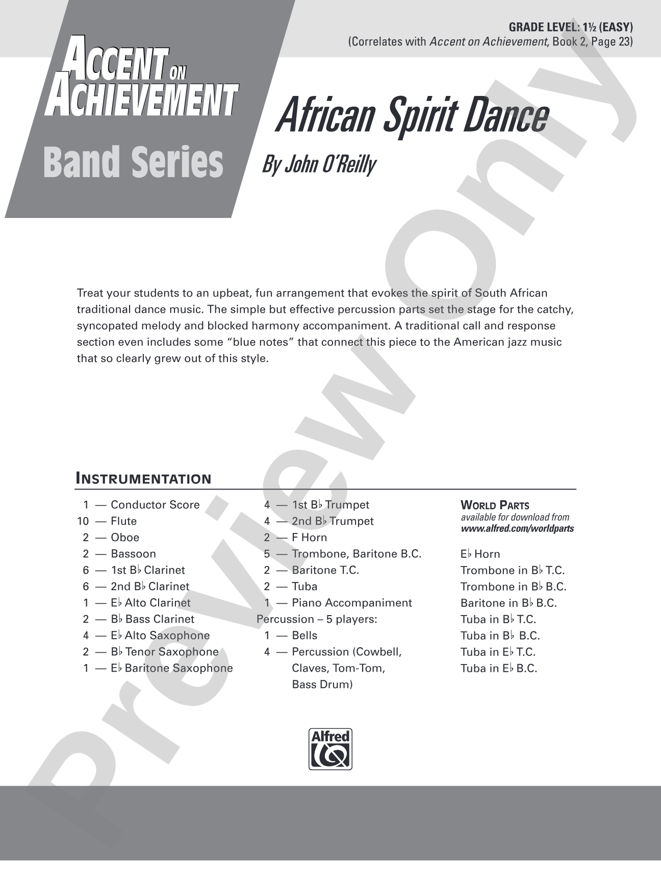 African Spirit Dance: Score