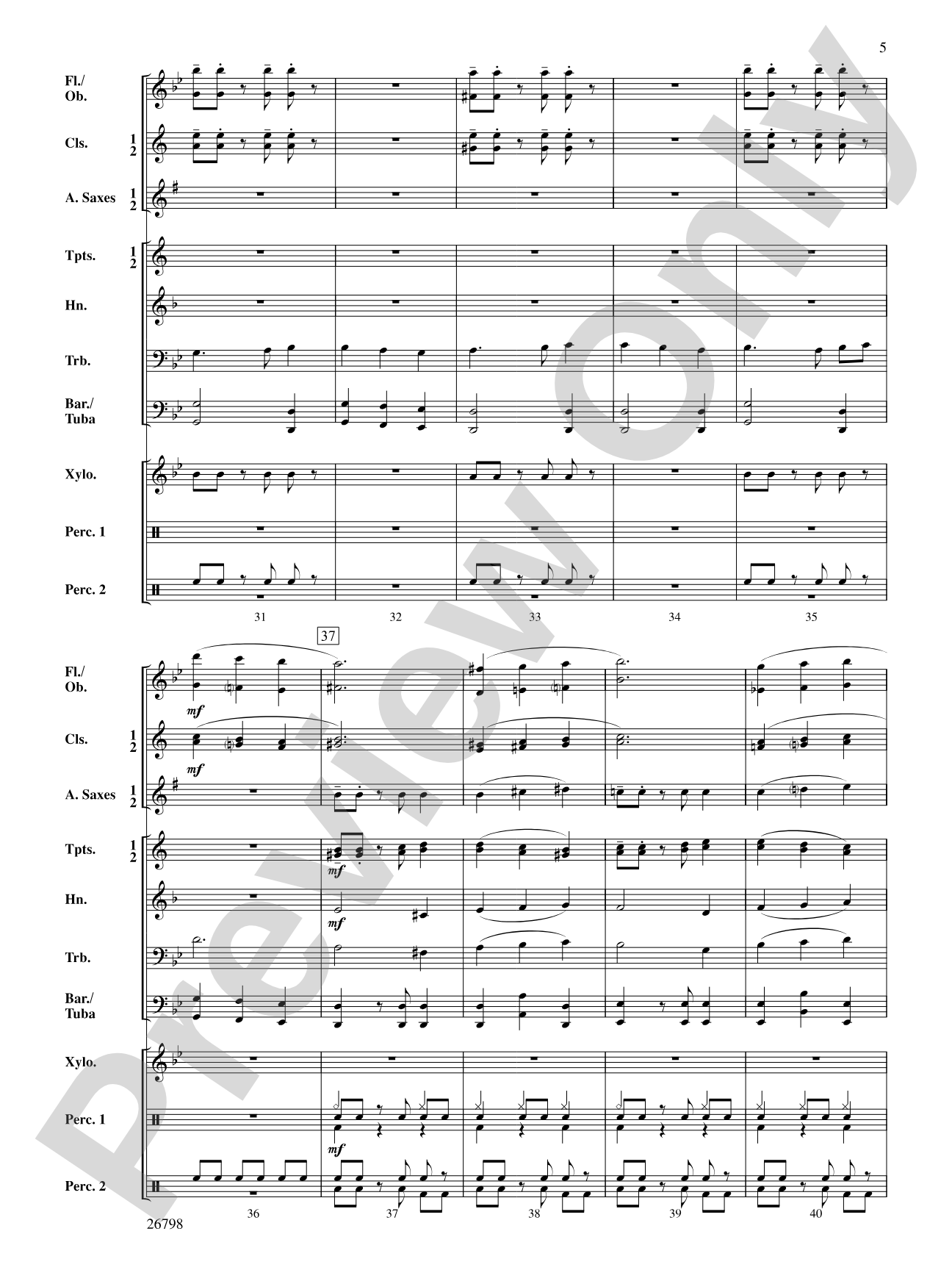 Misterioso: Concert Band Conductor Score & Parts