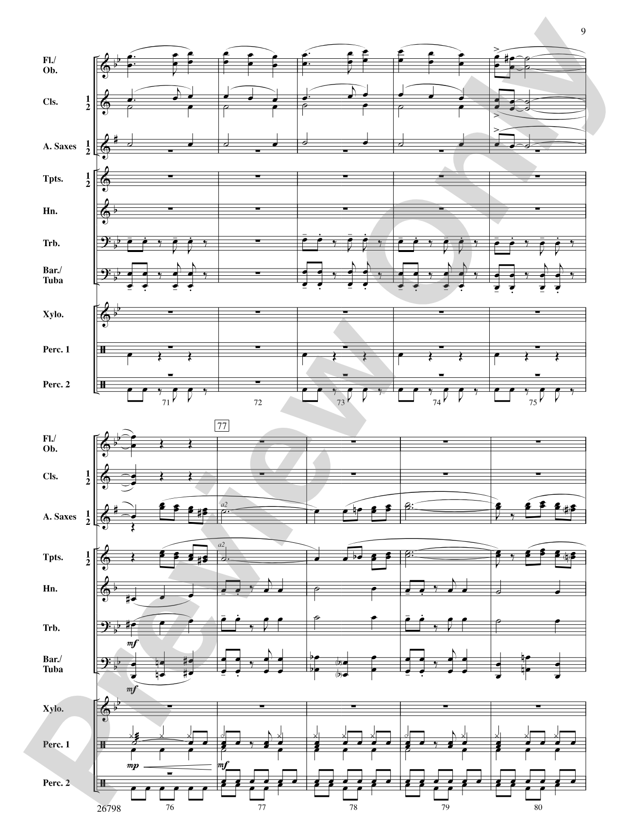Misterioso: Concert Band Conductor Score & Parts