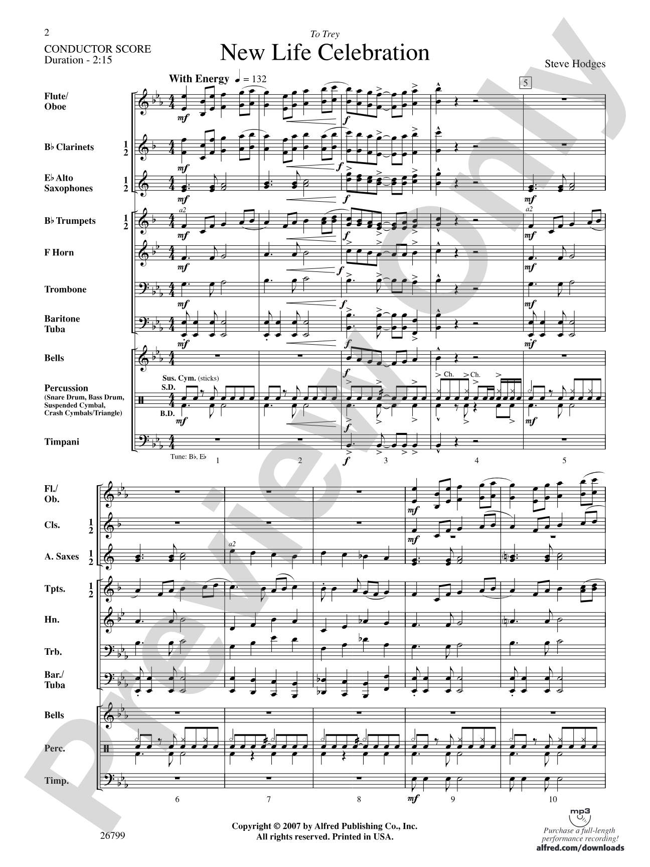 New Life Celebration: Concert Band Conductor Score & Parts