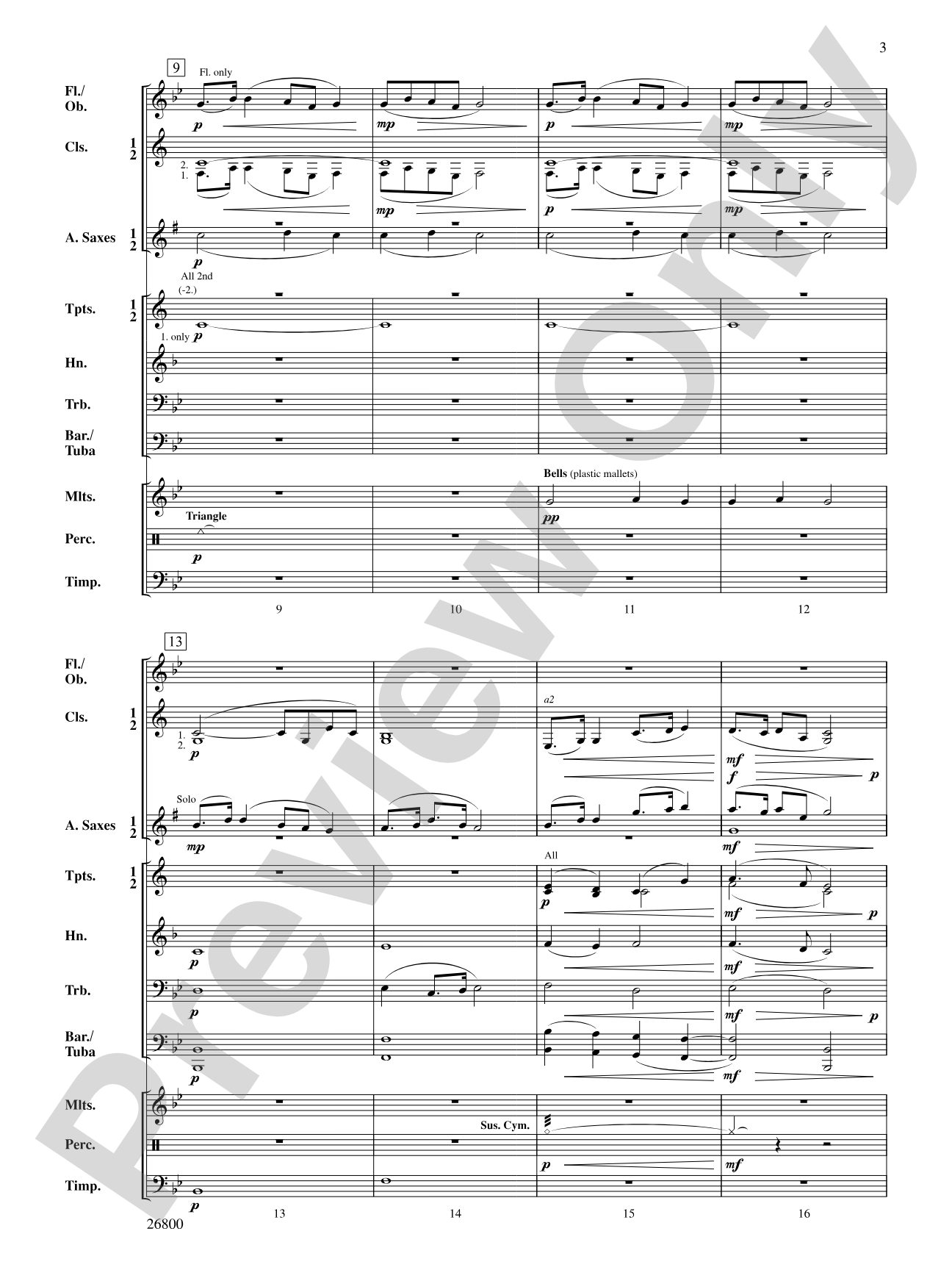 Largo from New World Symphony: Concert Band Conductor Score & Parts