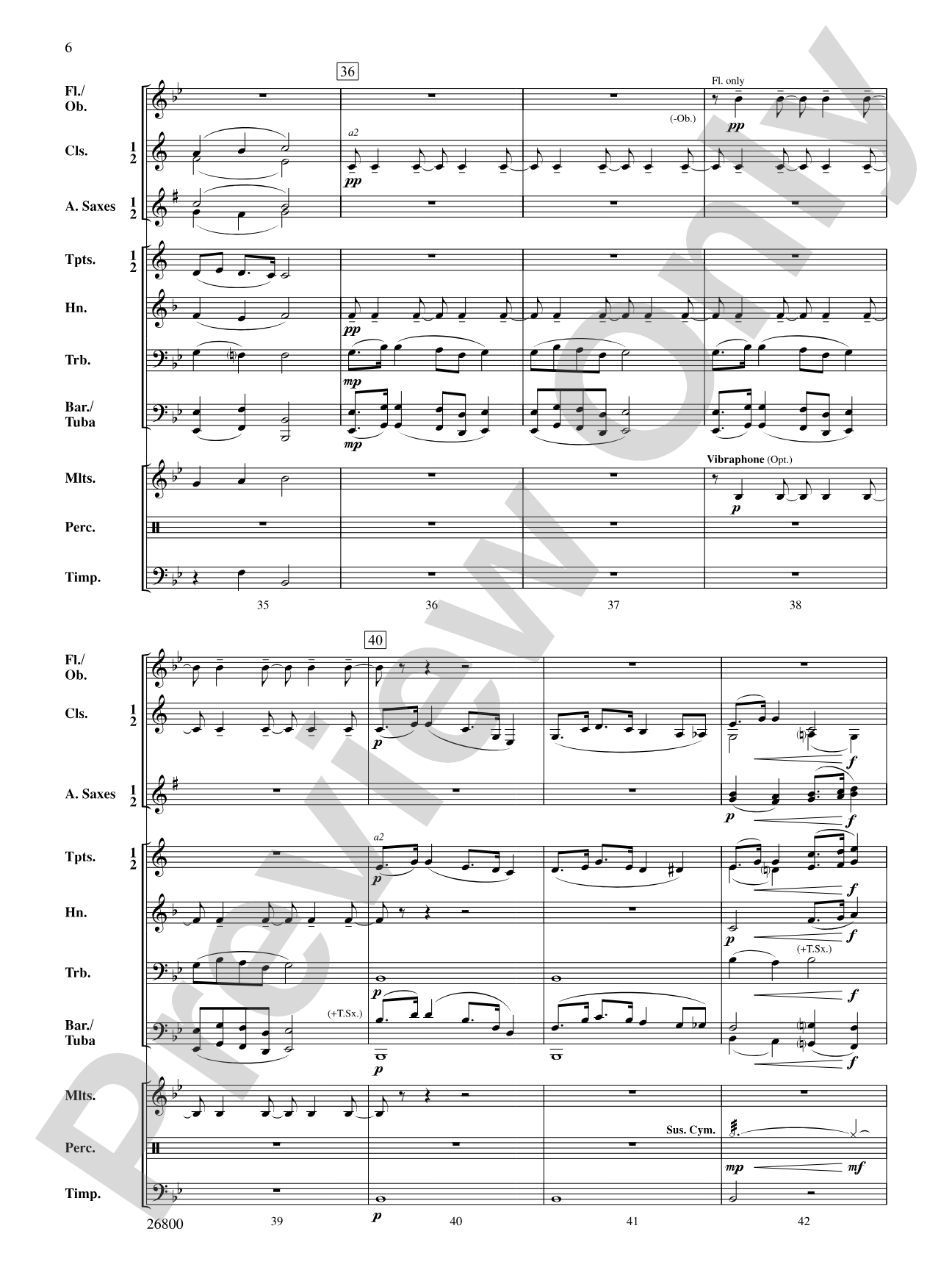 Largo from New World Symphony: Concert Band Conductor Score & Parts