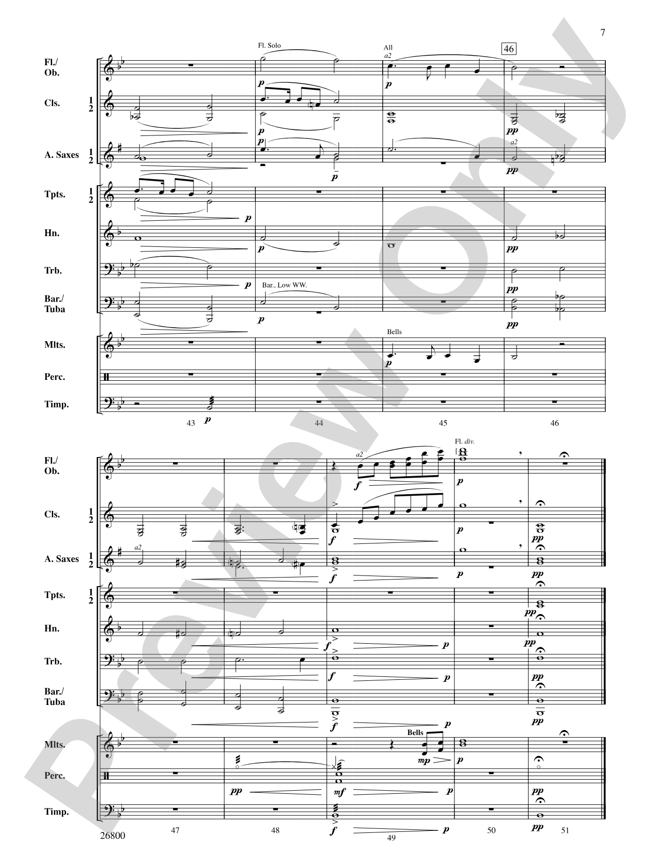 Largo from New World Symphony: Concert Band Conductor Score & Parts