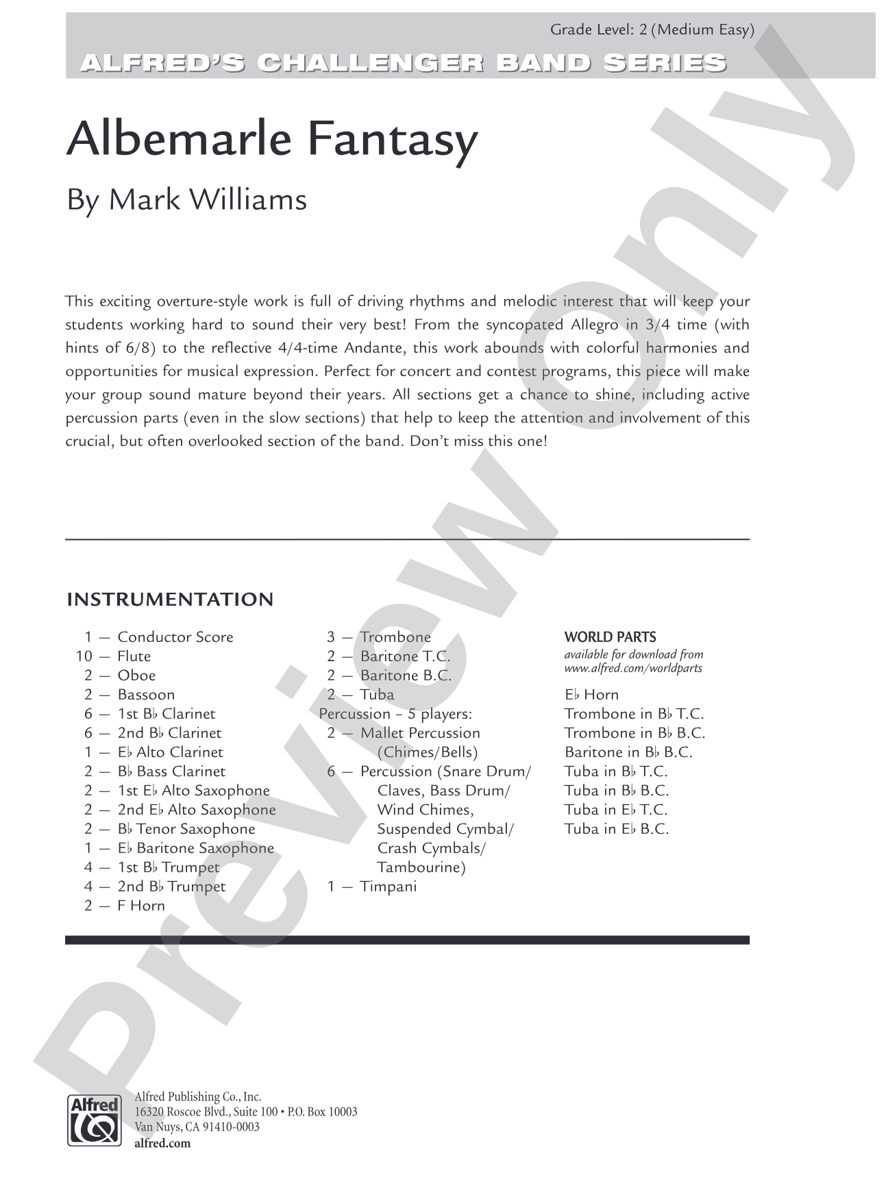 Albemarle Fantasy: Concert Band Conductor Score & Parts