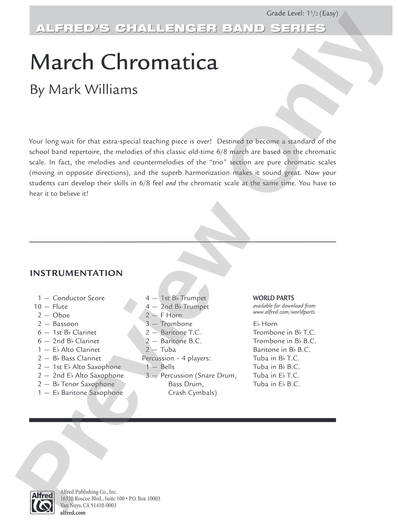 March Chromatica: Concert Band Conductor Score & Parts