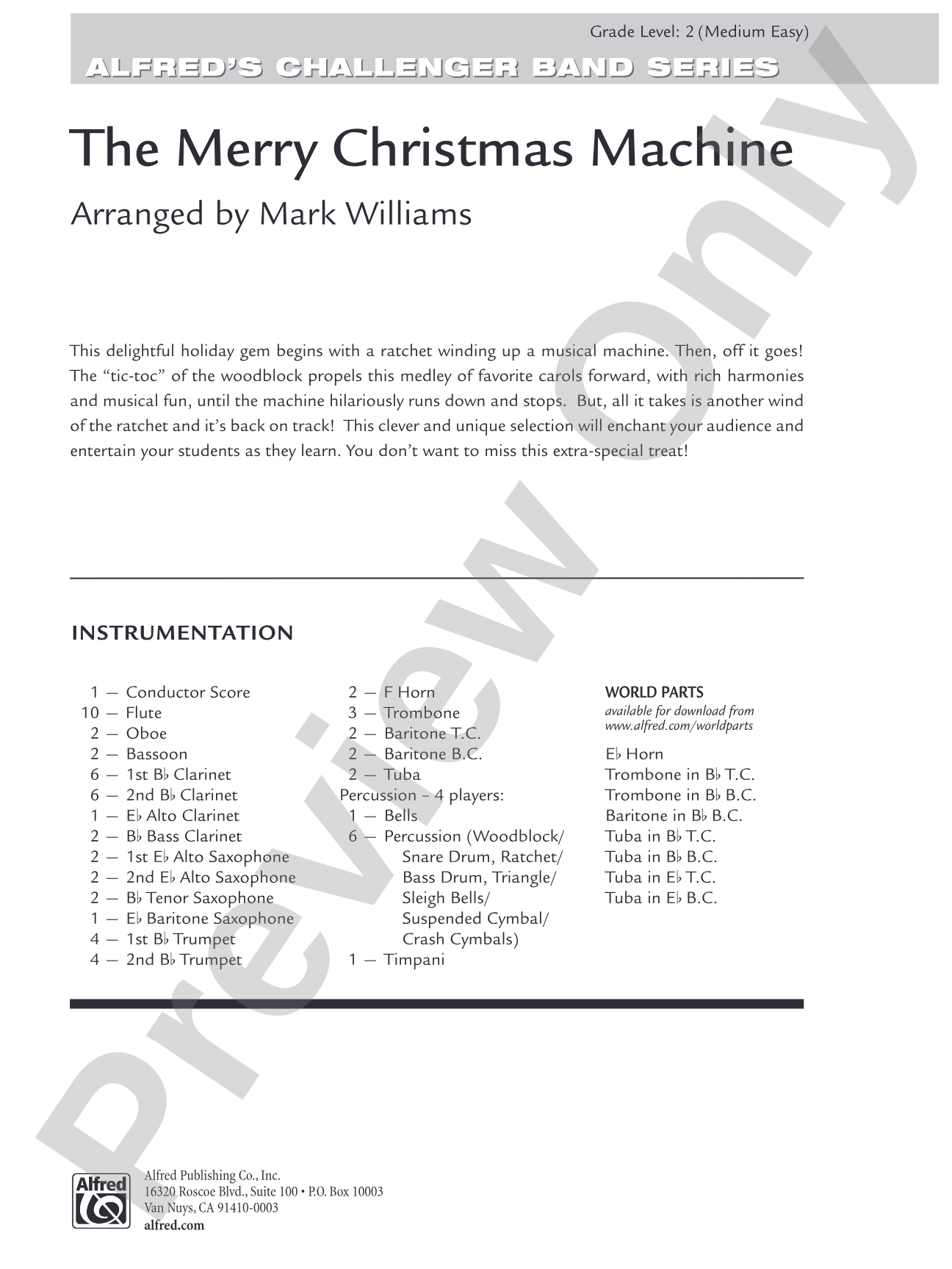 The Merry Christmas Machine: Concert Band Conductor Score & Parts