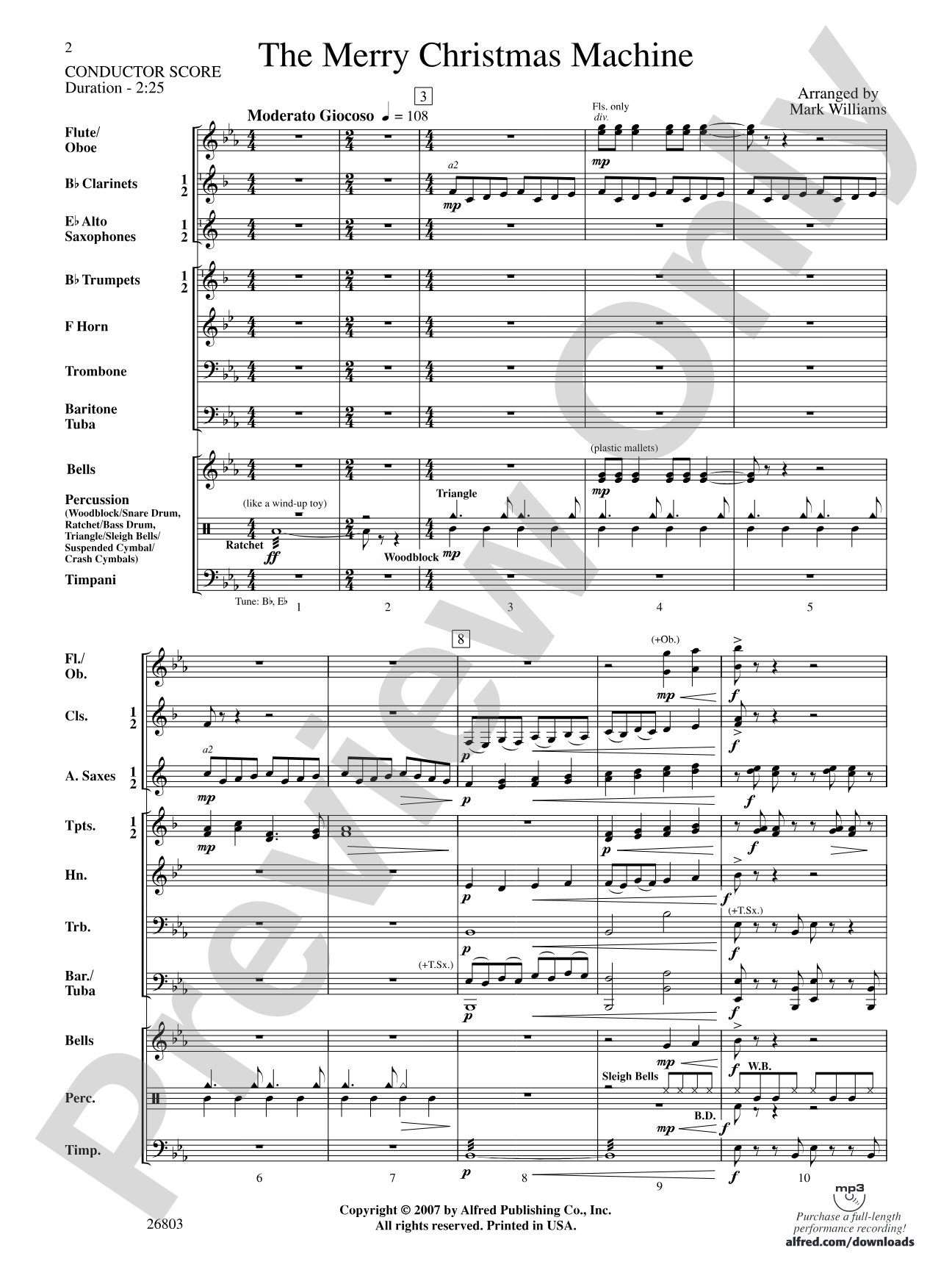 The Merry Christmas Machine: Concert Band Conductor Score & Parts