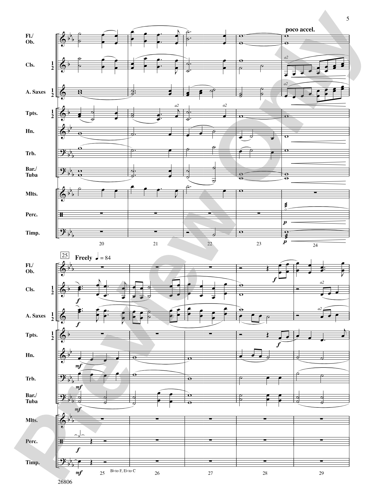 There Will Come Soft Rains: Concert Band Conductor Score & Parts