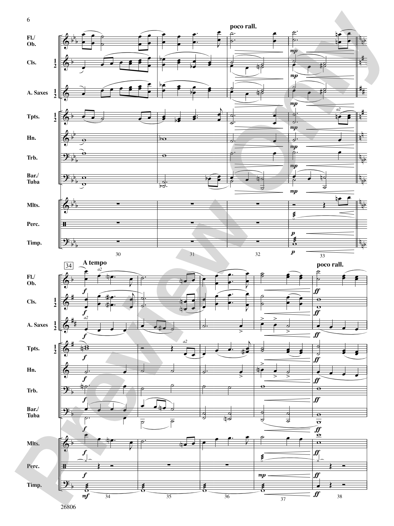There Will Come Soft Rains: Concert Band Conductor Score & Parts