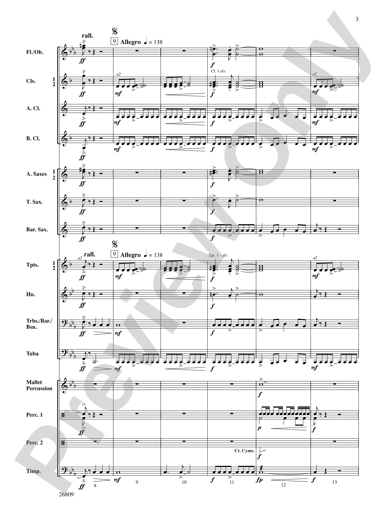 The Escape of the Shadow Men: Concert Band Conductor Score & Parts