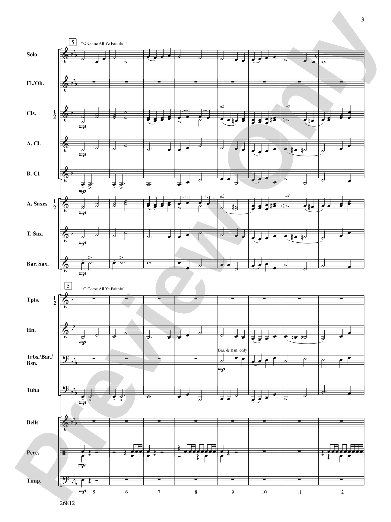 Three Carols for a Celebration: Concert Band Conductor Score & Parts