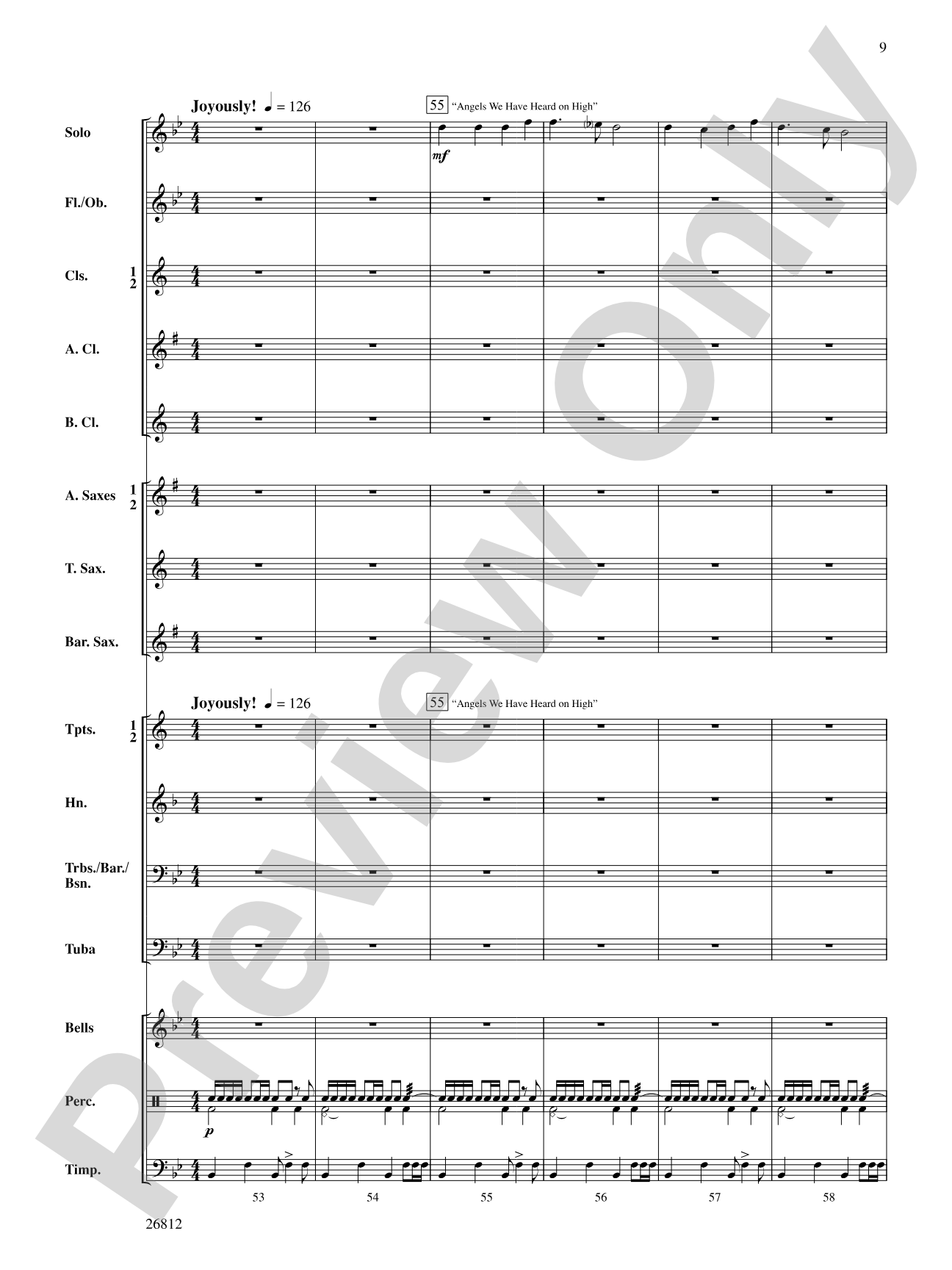Three Carols for a Celebration: Concert Band Conductor Score & Parts