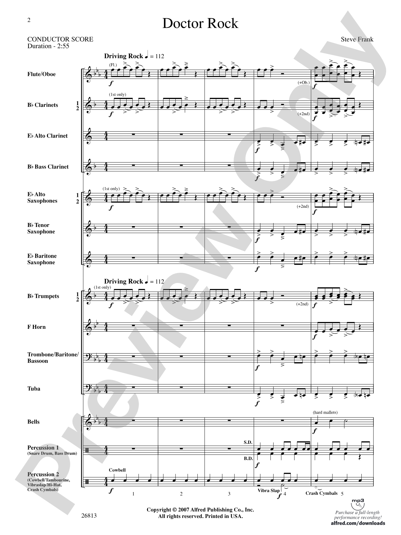 Doctor Rock: Concert Band Conductor Score & Parts