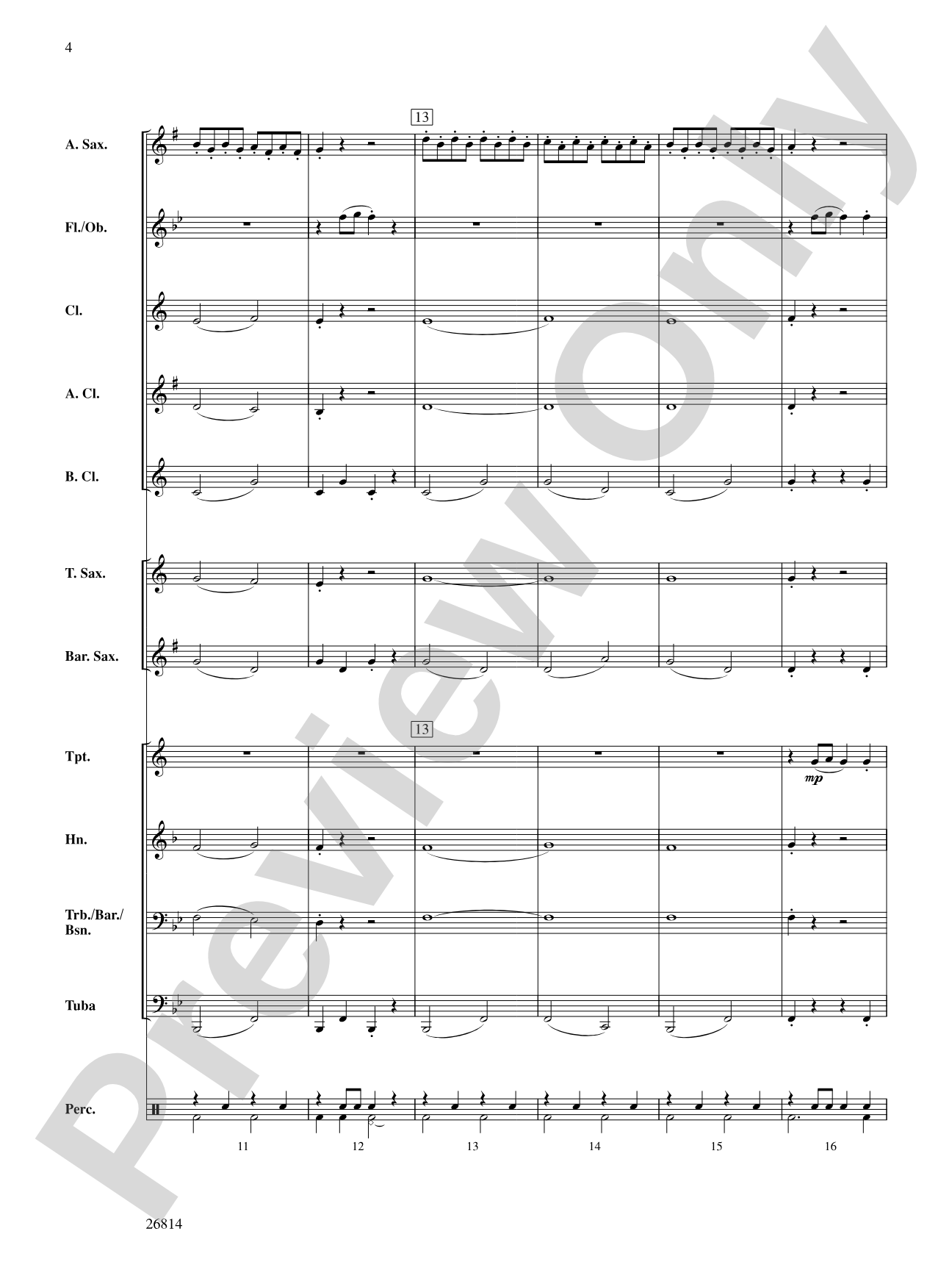 Alto Sax Marmalade: Concert Band Conductor Score & Parts
