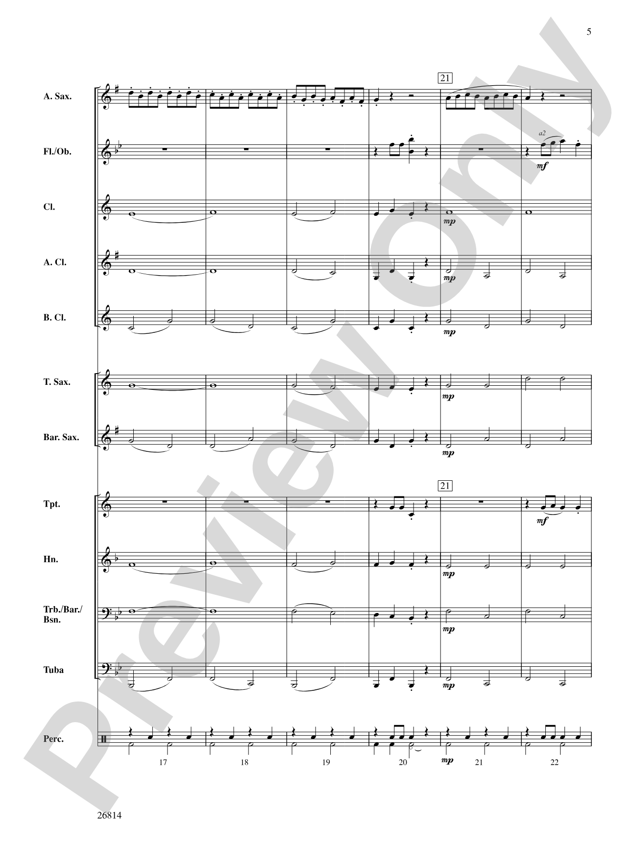 Alto Sax Marmalade: Concert Band Conductor Score & Parts